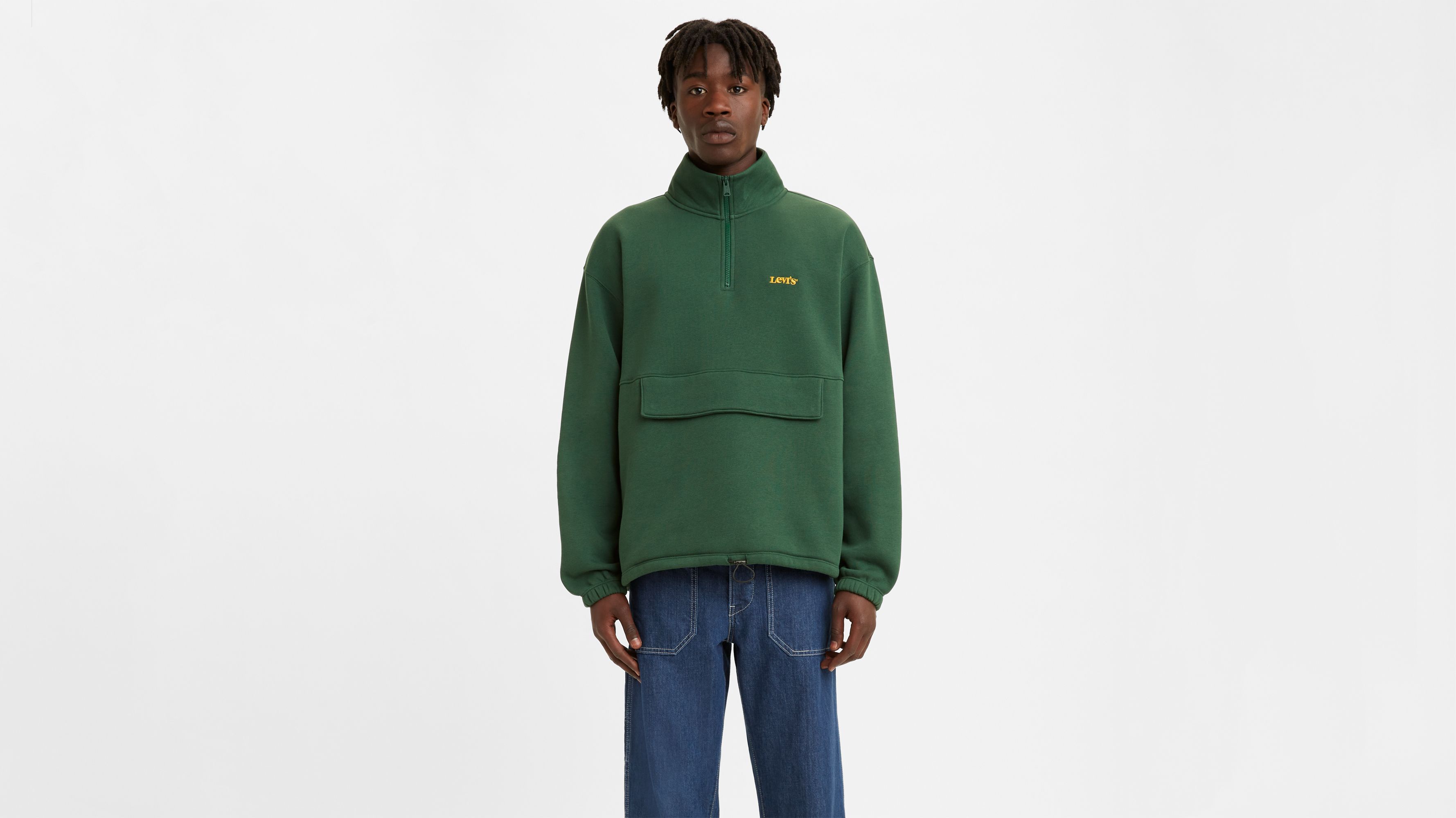 Quarter Zip Mockneck Popover Sweatshirt 1
