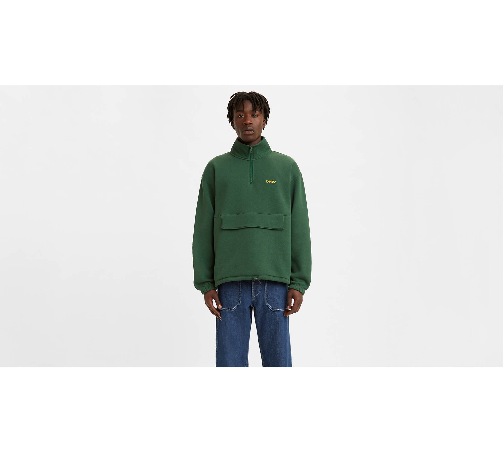 Quarter Zip Mockneck Popover Sweatshirt - Green | Levi's® US