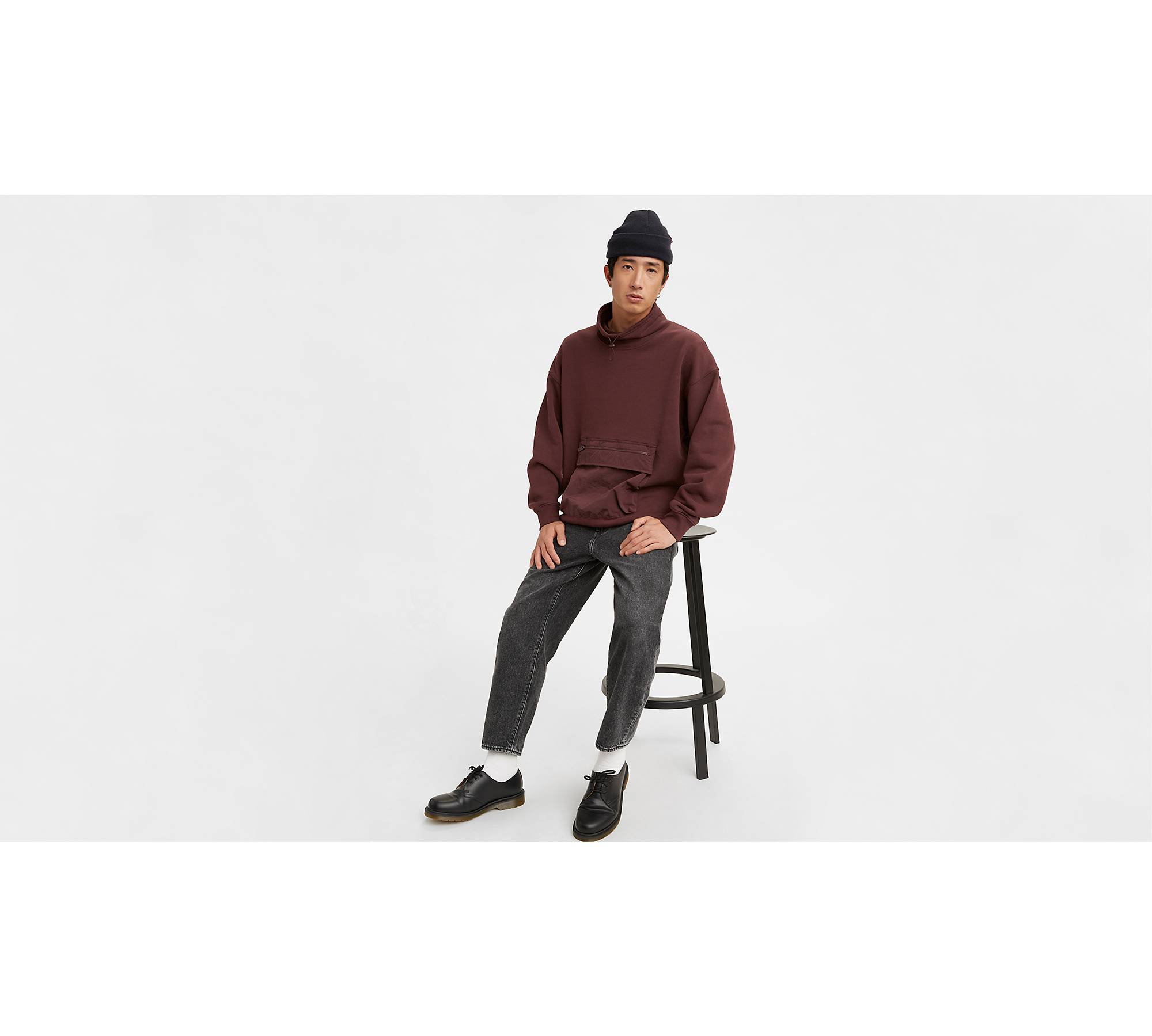 Oversized Fit Sweatshirt - Brown - Men