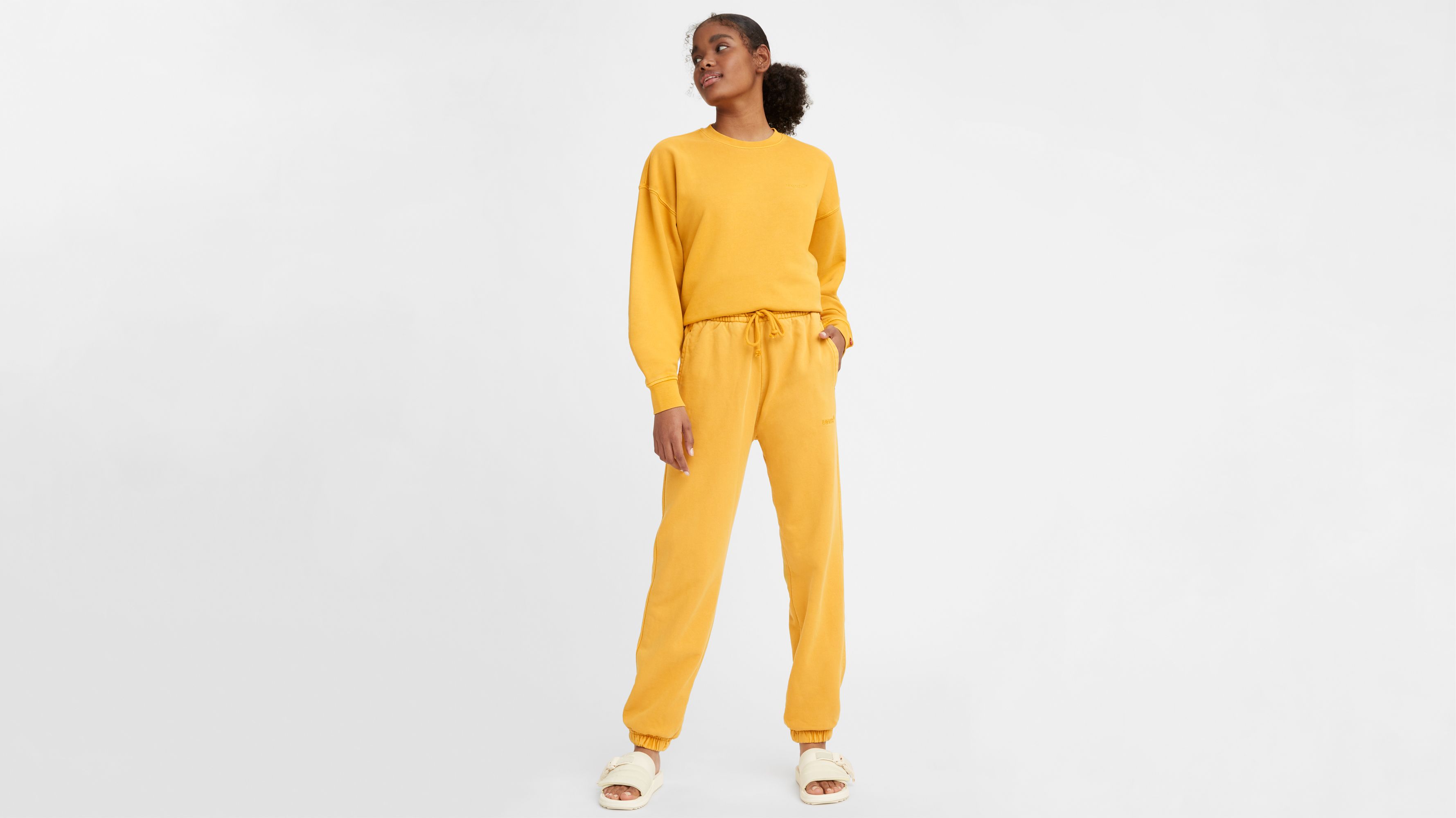 Yellow sweatpants and hot sale sweatshirt