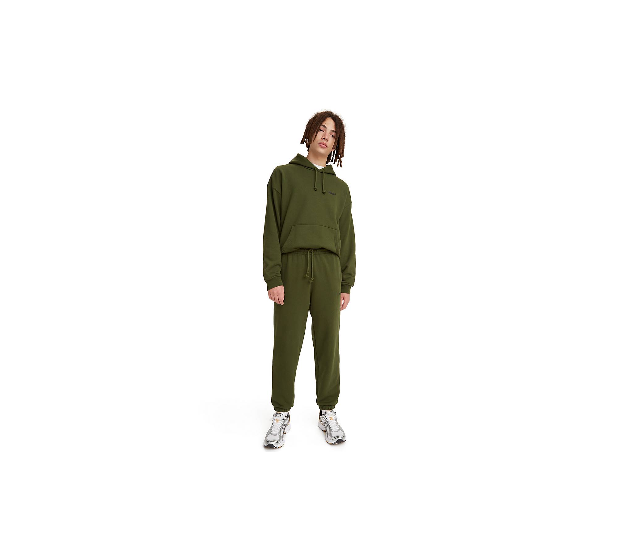 Allsense Men's Lightweight Fleece Essential Sweatpants Dark Green XL