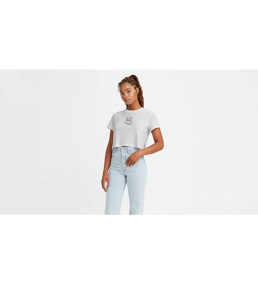 Cropped Jordie T-shirt - White | Levi's® US