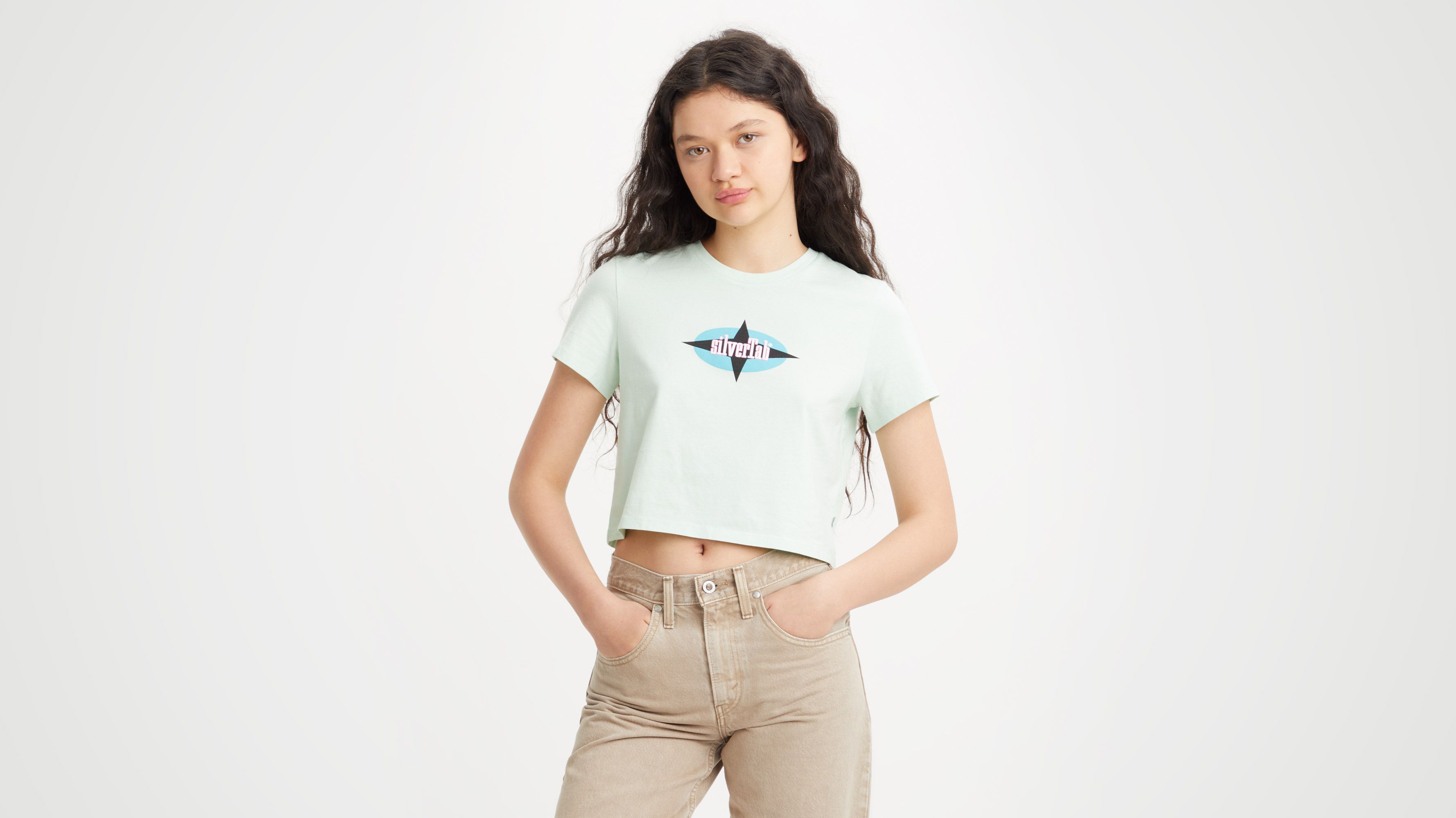Cropped Jordie Tee - Green | Levi's® US