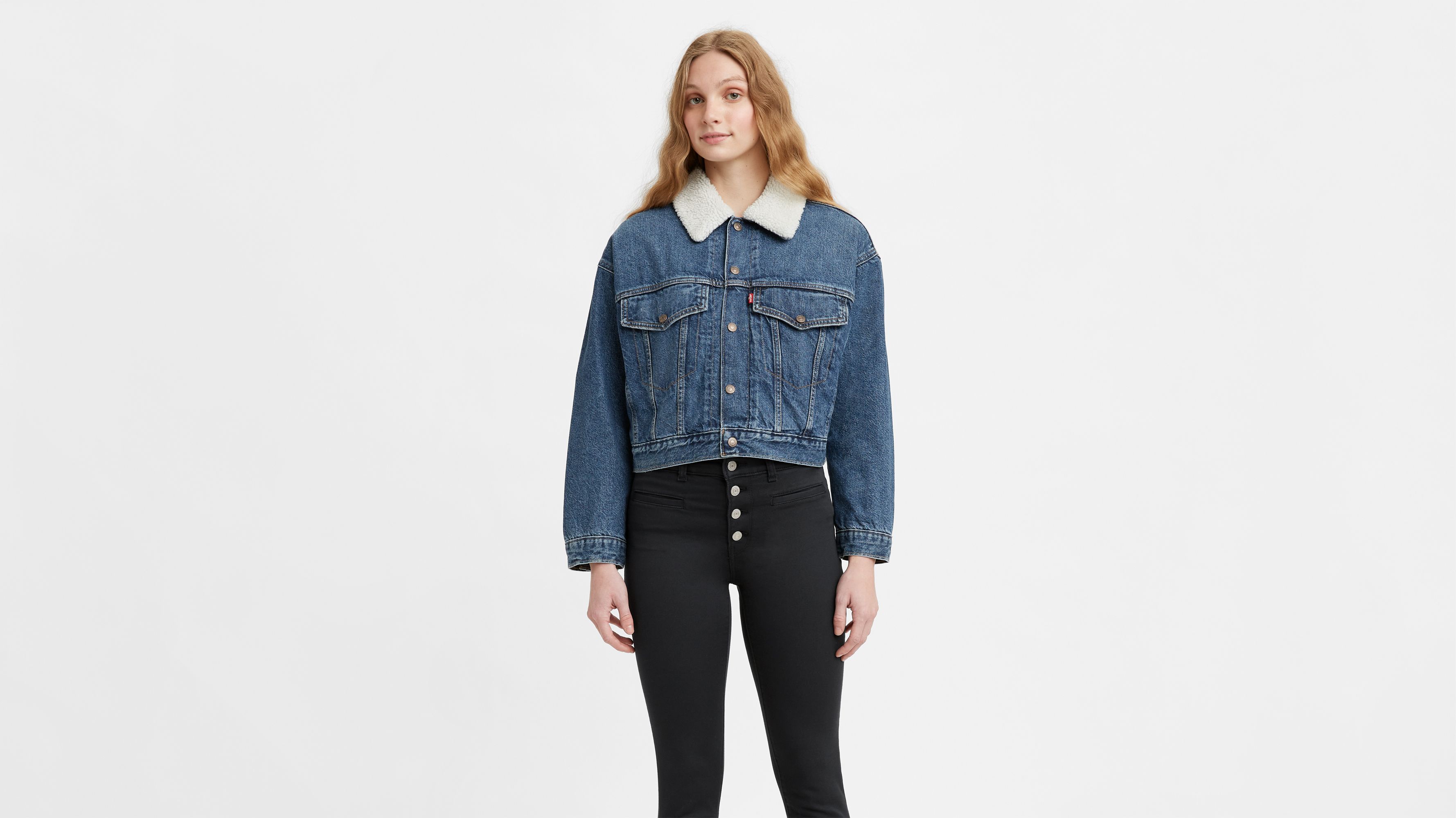 Levi's cropped clearance sherpa