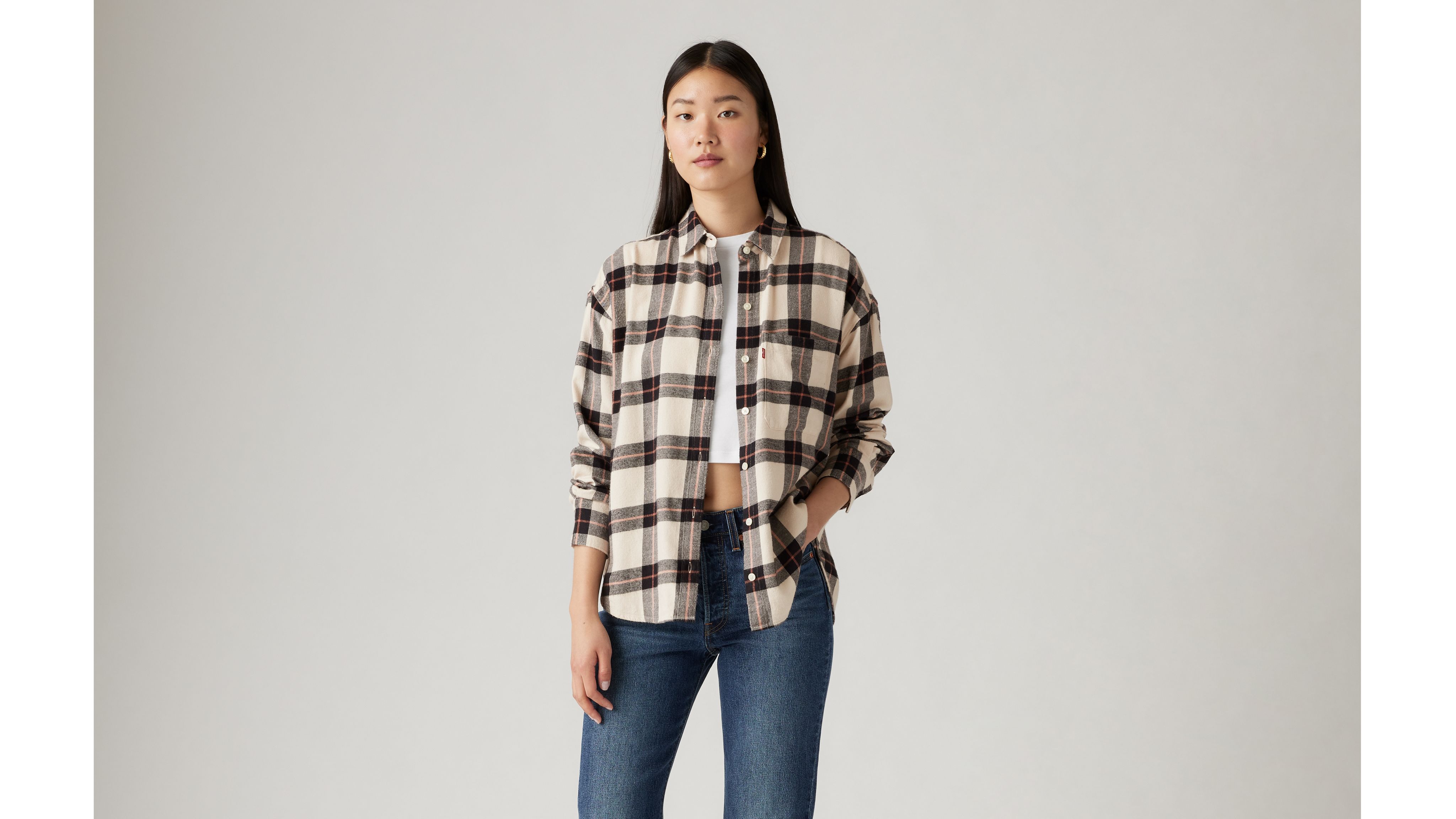 Levi's Henri Flannel Shirt In Leslie Plaid Sandshell