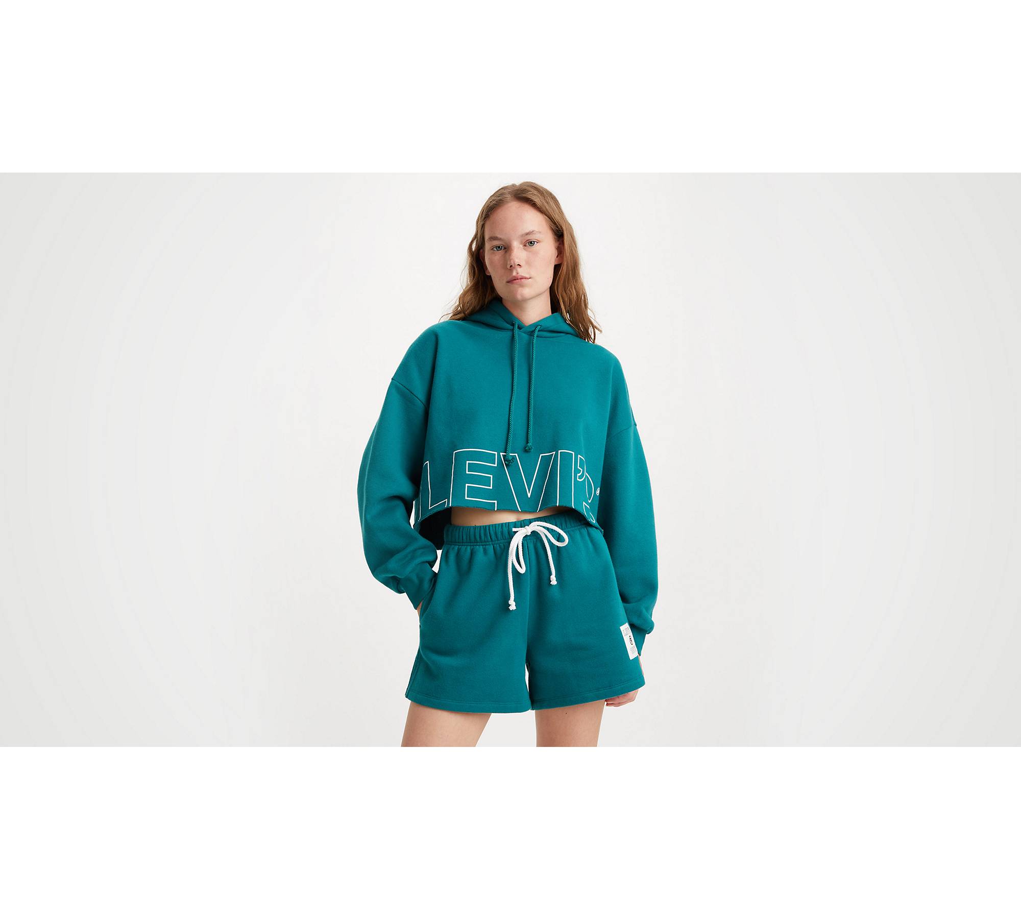 Graphic Cropped Hoodie Sweatshirt - Green | Levi's® US