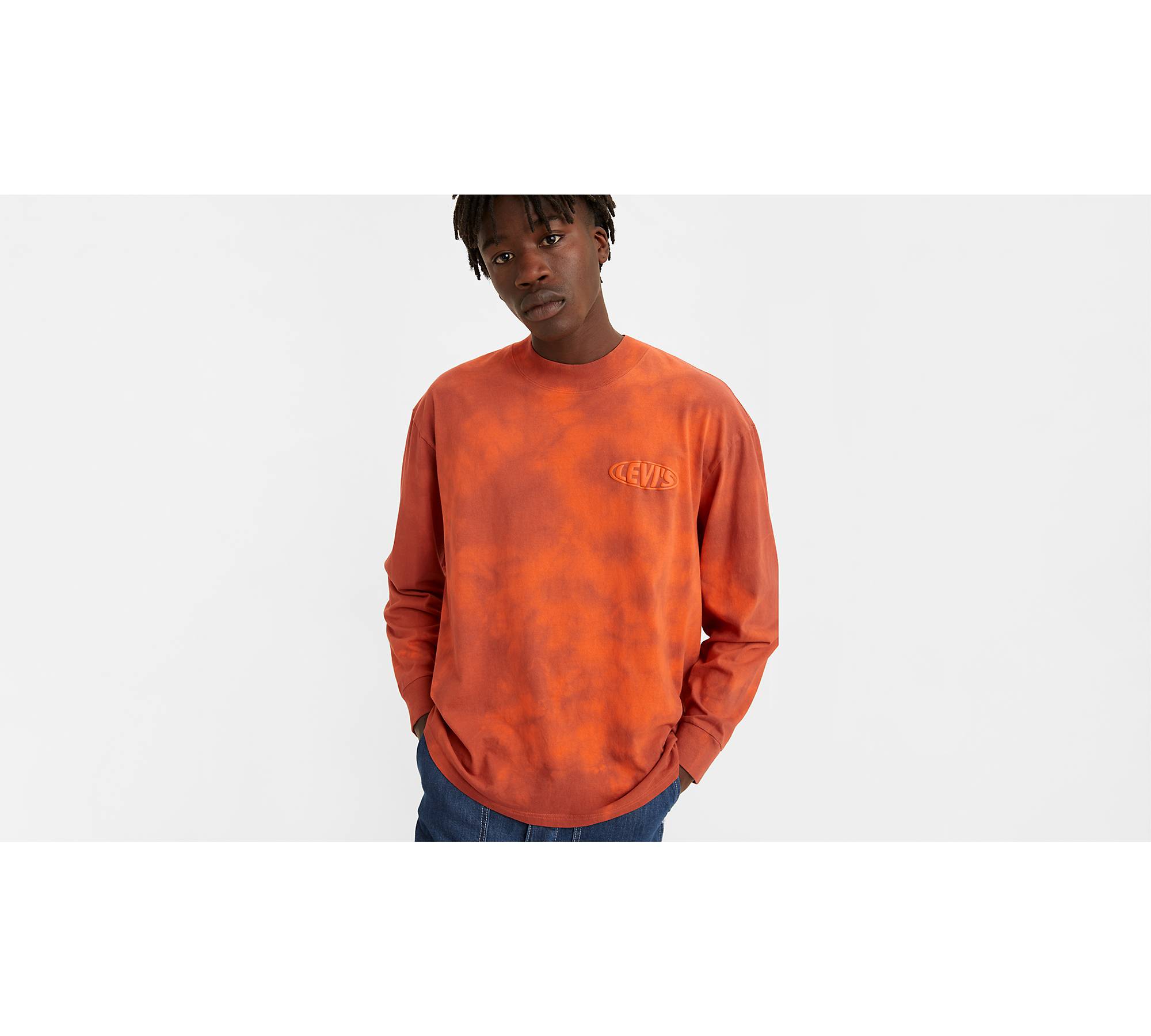 Oversized Mockneck Long Sleeve T-shirt - Orange | Levi's® US