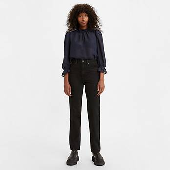 70's High Rise Slim Straight Women's Jeans - Black | Levi's® US