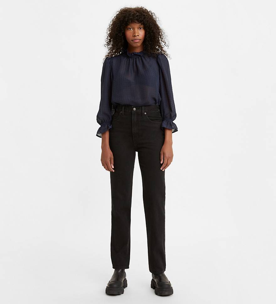 70's High Rise Slim Straight Women's Jeans - Black | Levi's® US