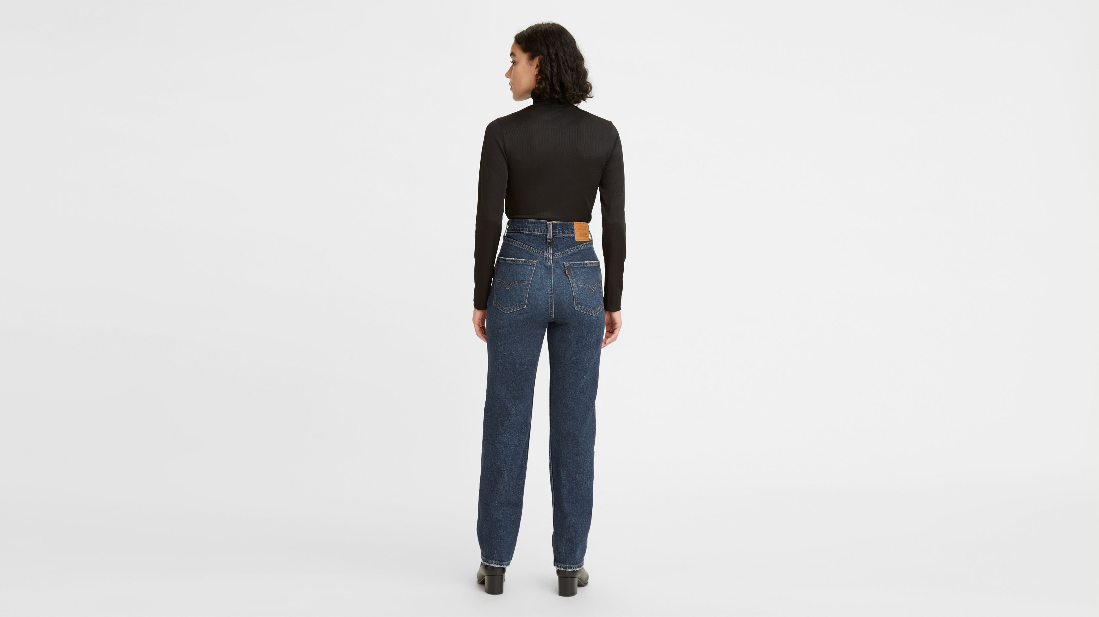 70's High Slim Straight Jeans - Blue