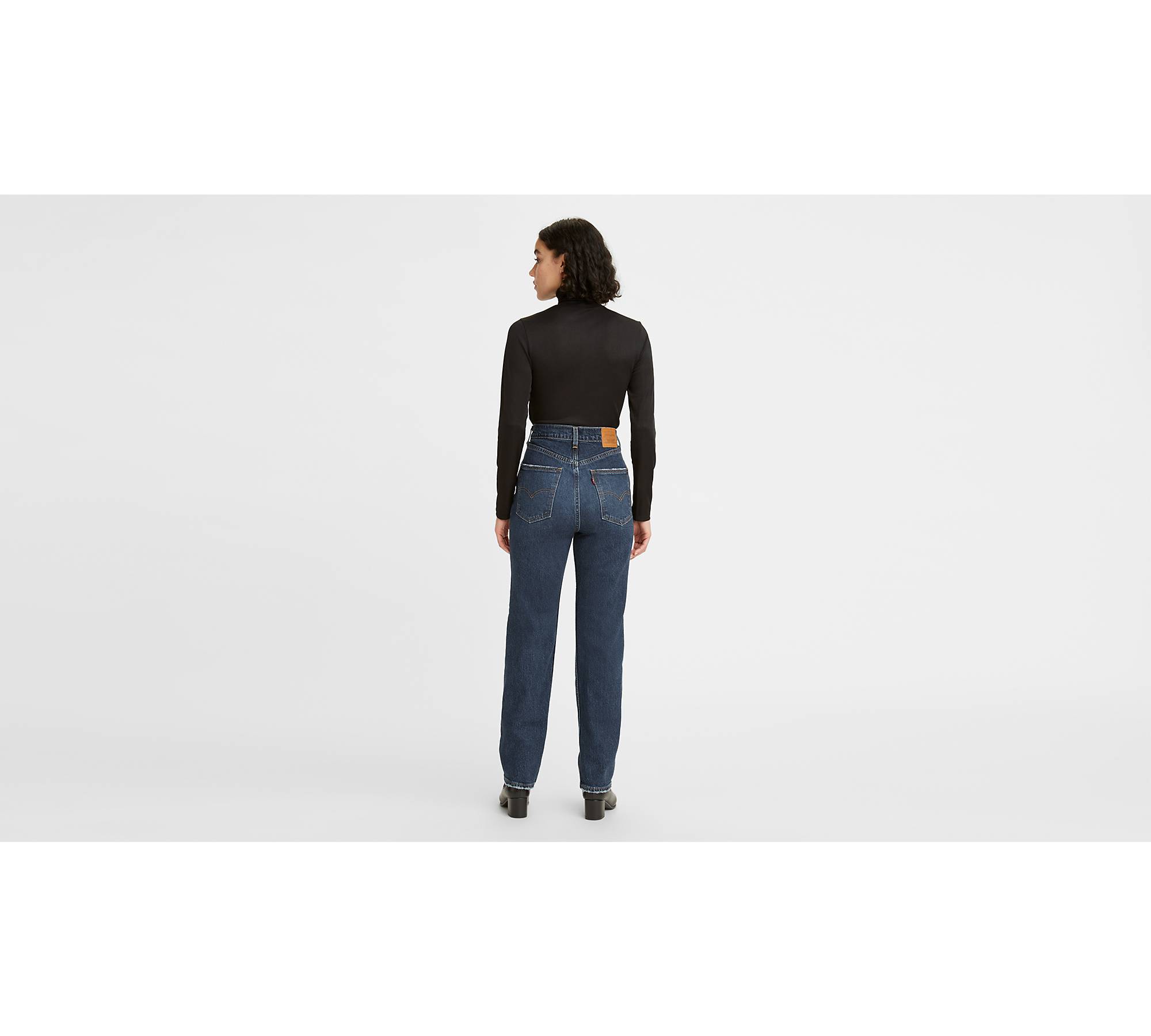 70's High Slim Straight Jeans - Blue