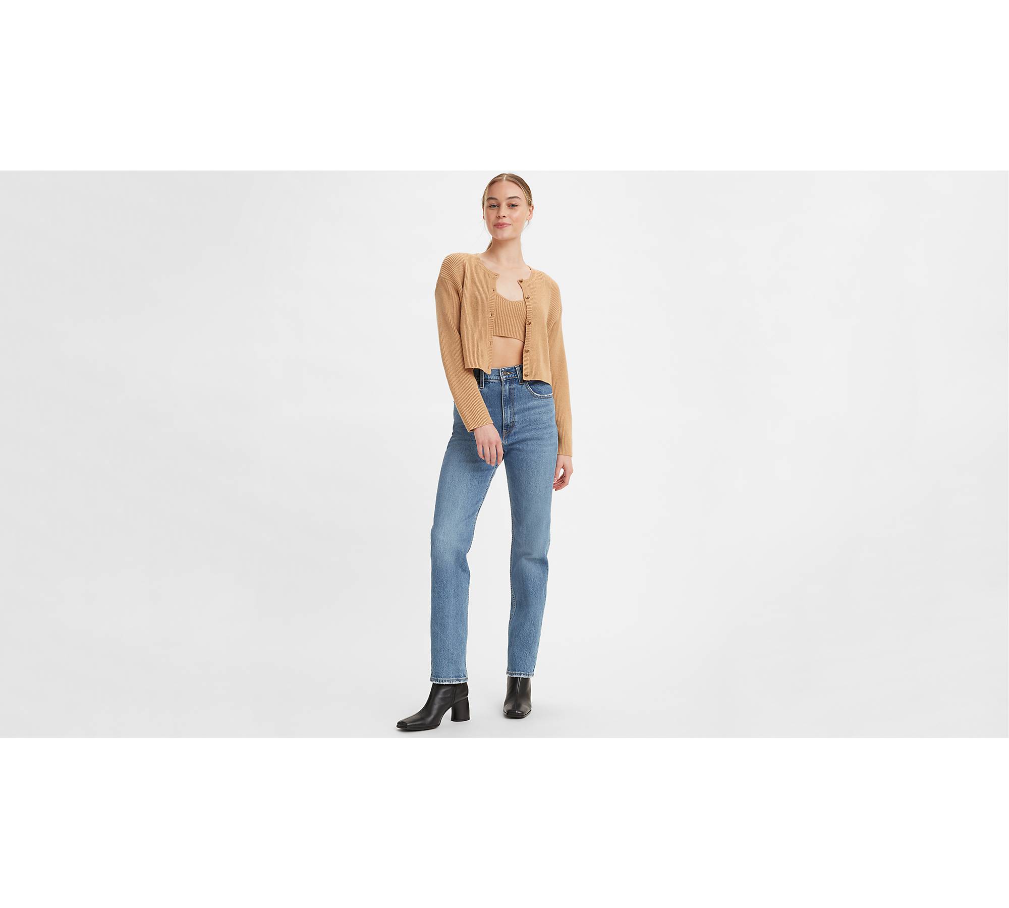 70's High Rise Slim Straight Women's Jeans - Medium Wash
