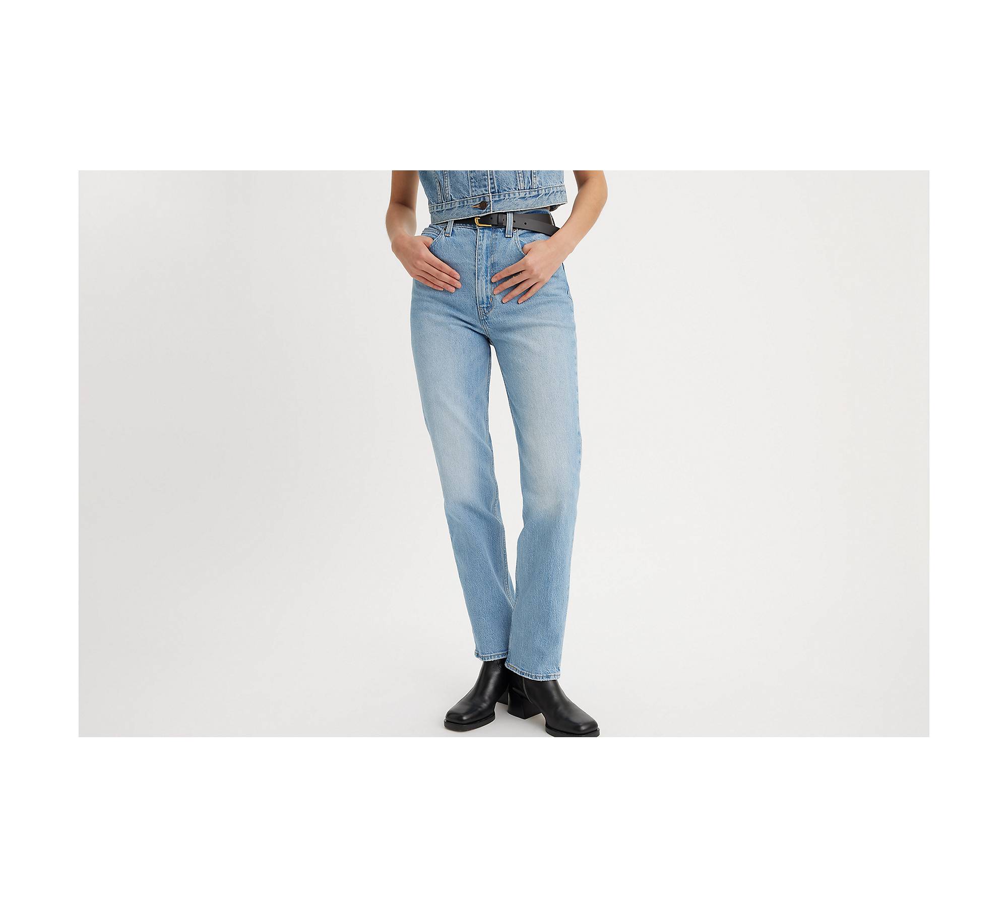 70's High Slim Straight Women's Jeans - Medium Wash