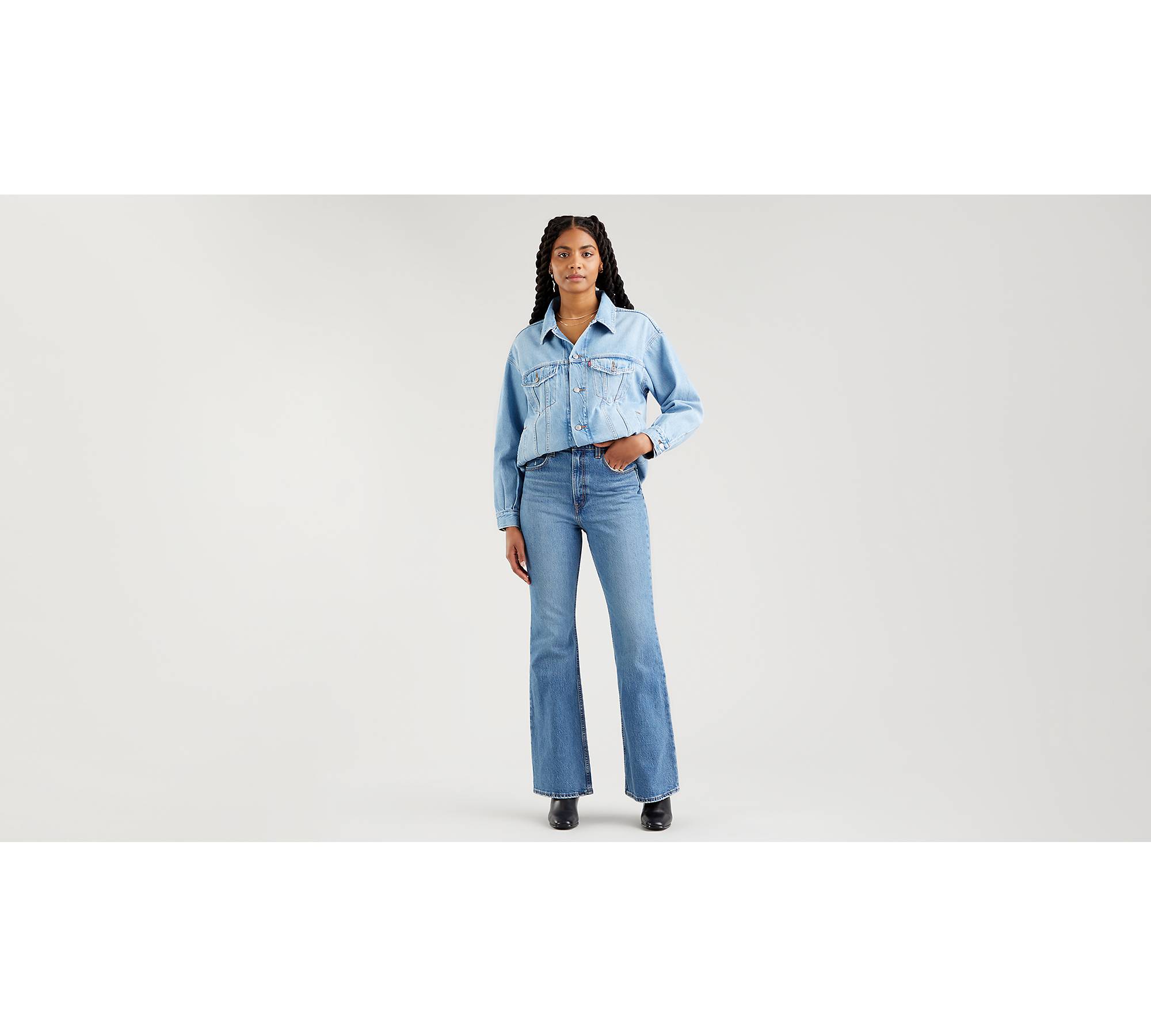 70s High Flare - Blue