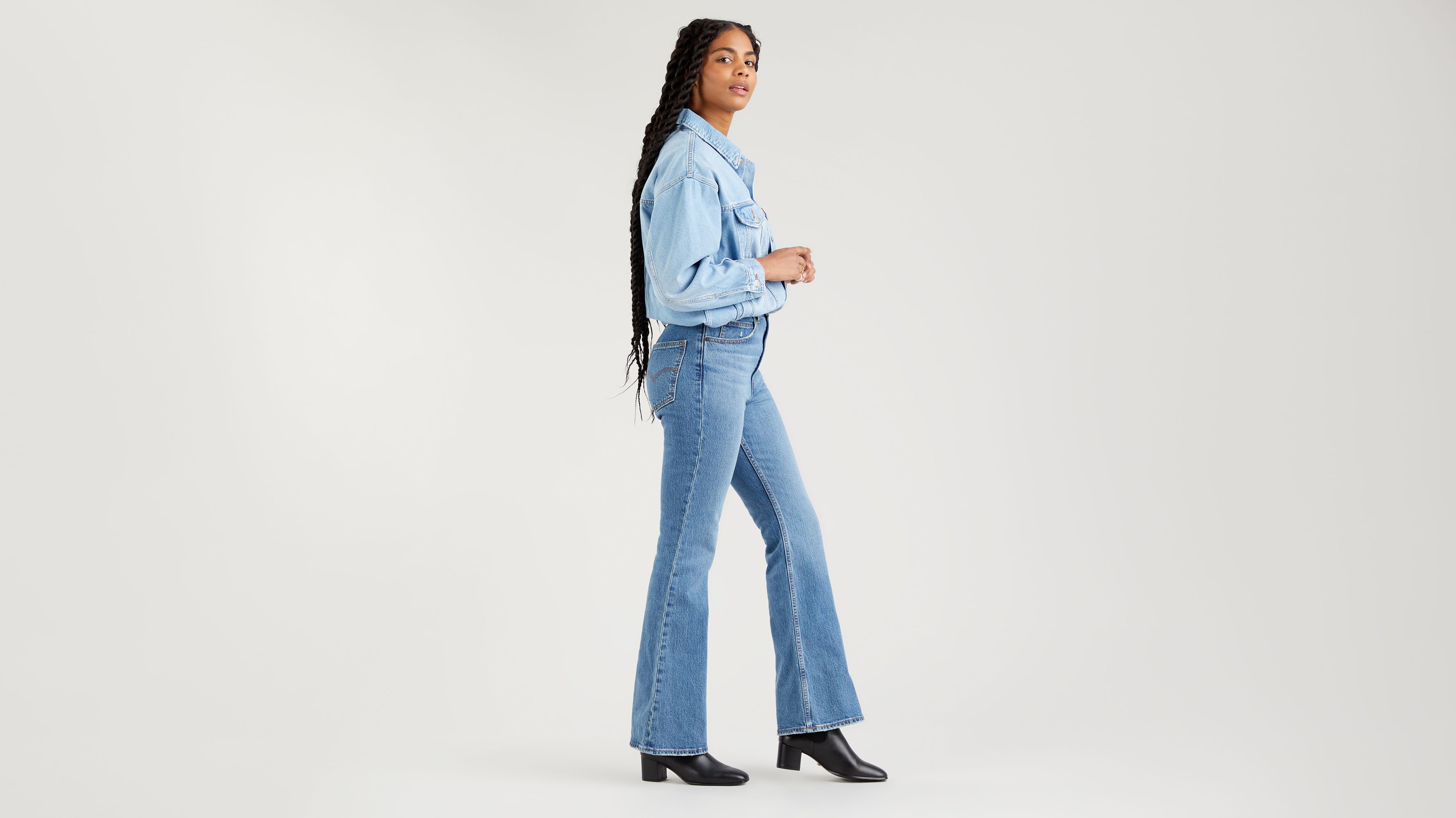 flare jeans high rise