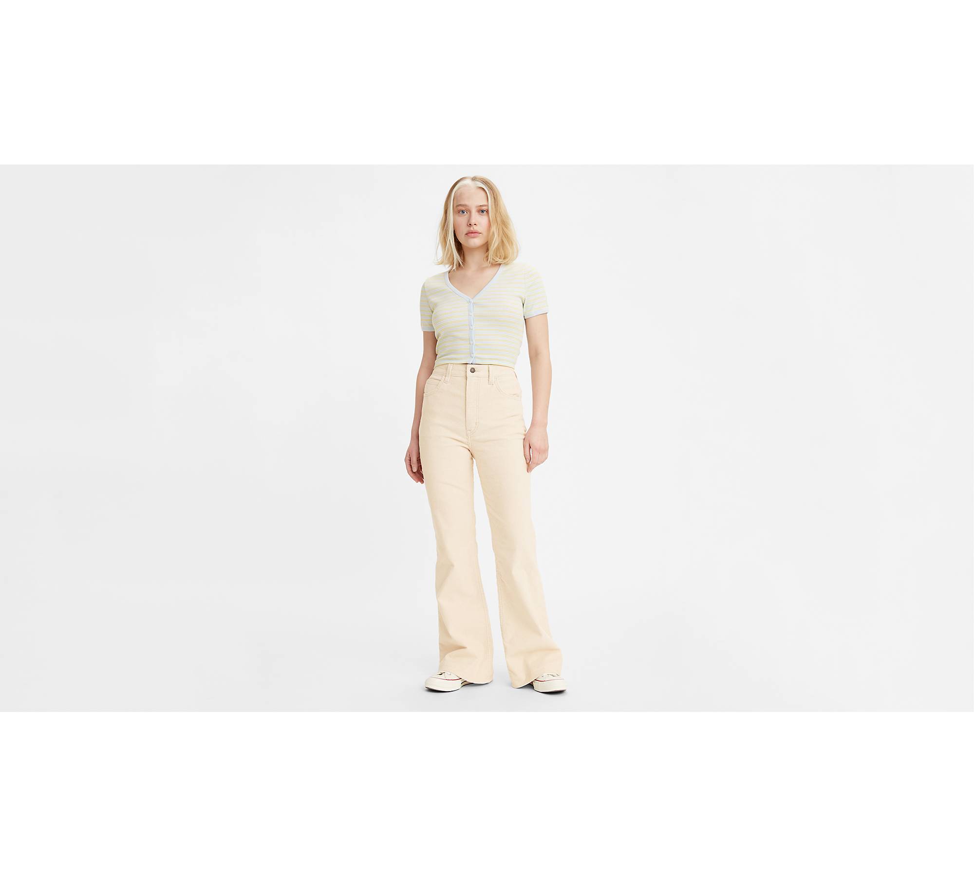 70s Off-White High Waisted Pants - Extra Small, 25 – Flying Apple Vintage