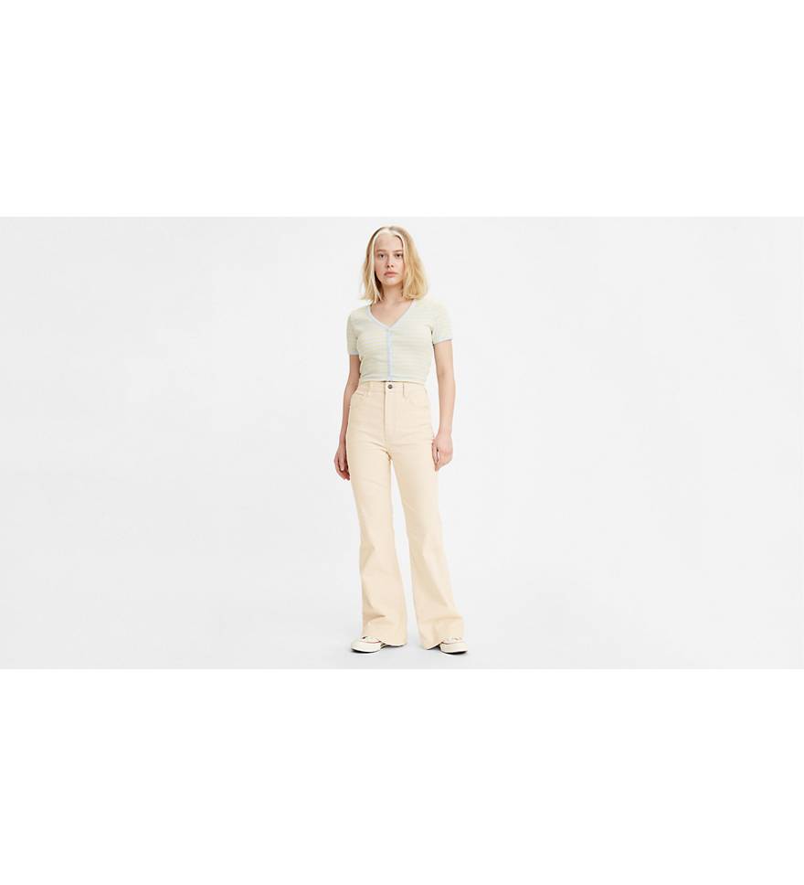70's High Rise Flare Corduroy Women's Jeans - White | Levi's® CA