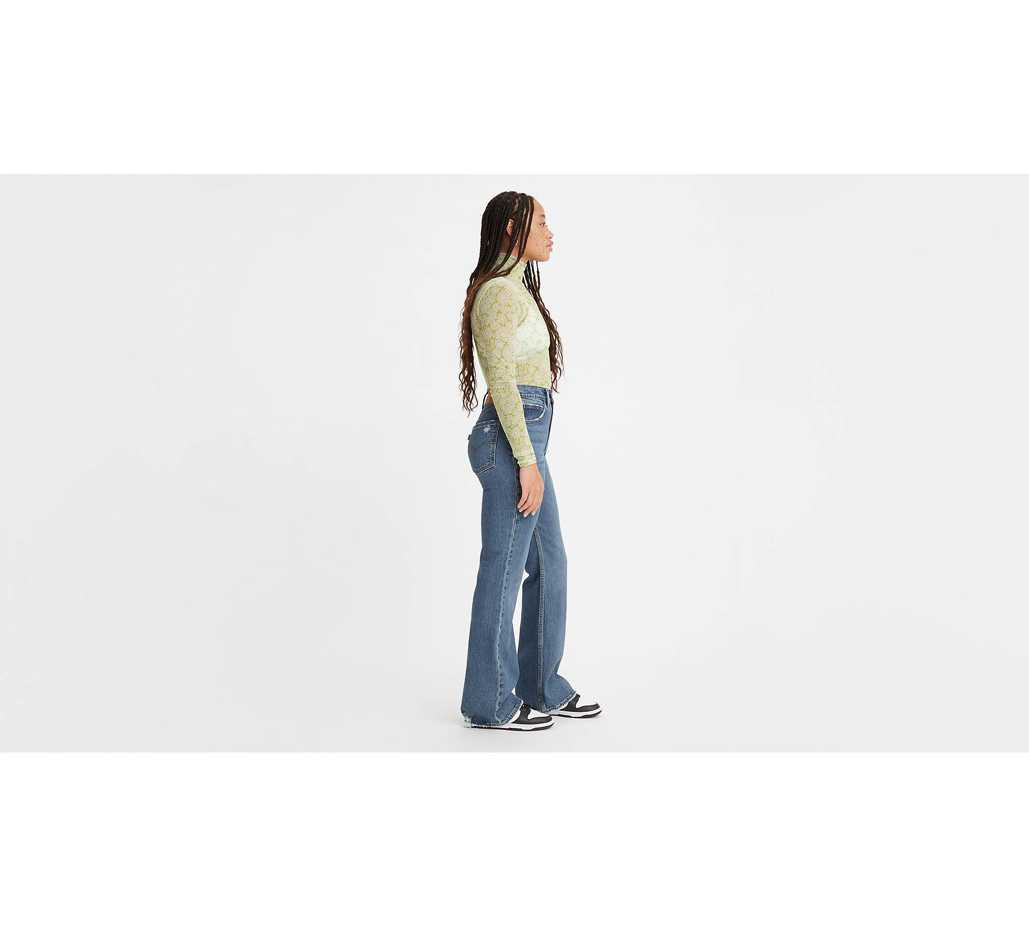 Women's Flare Bell Bottom Jeans High Rise Flare Jeans Vintage Skinny Denim  Pants with Pocket