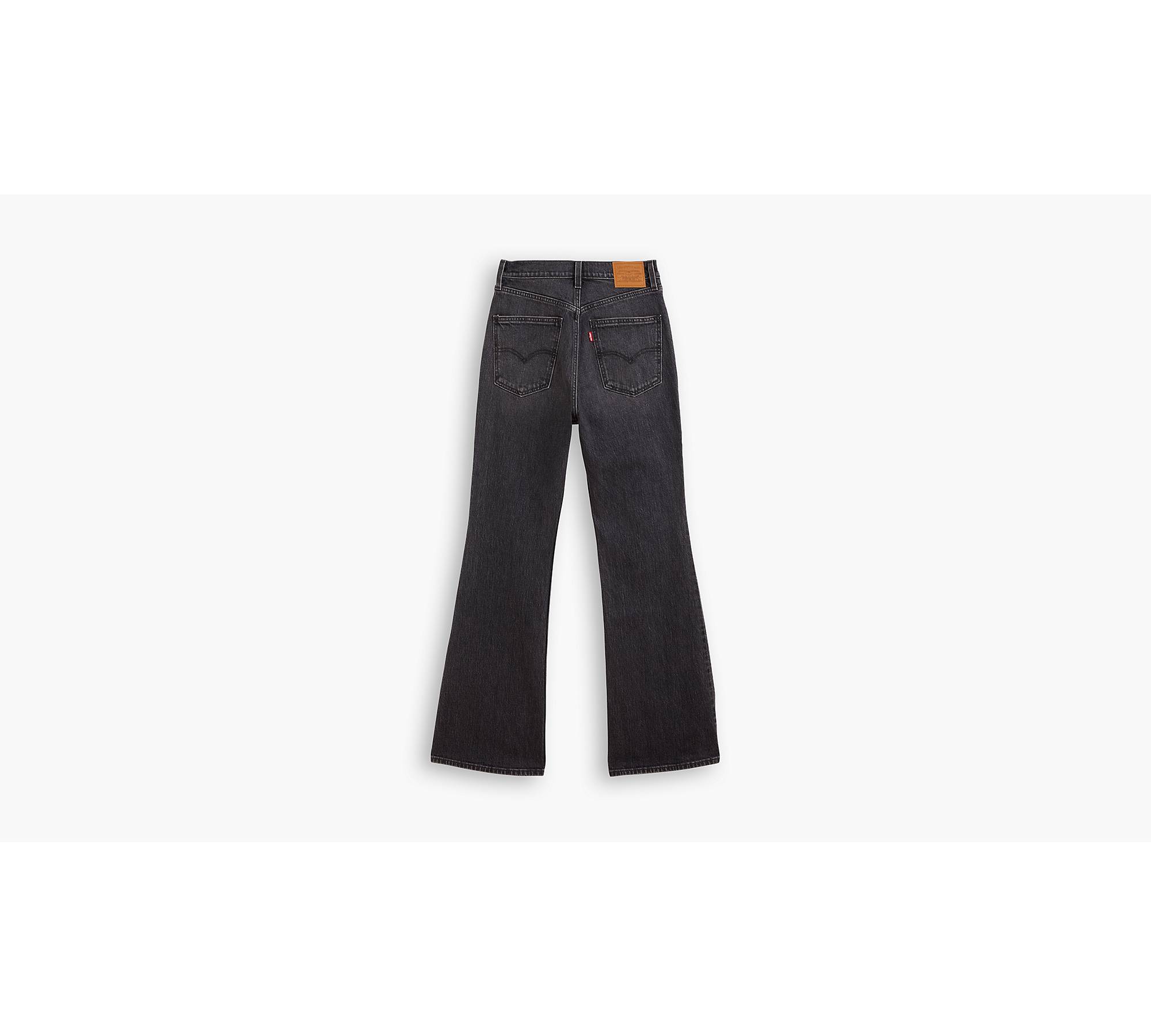 Levis 70s High Flare Jeans Womens 27 Faded Black Gray Premium Denim Big E  Retro