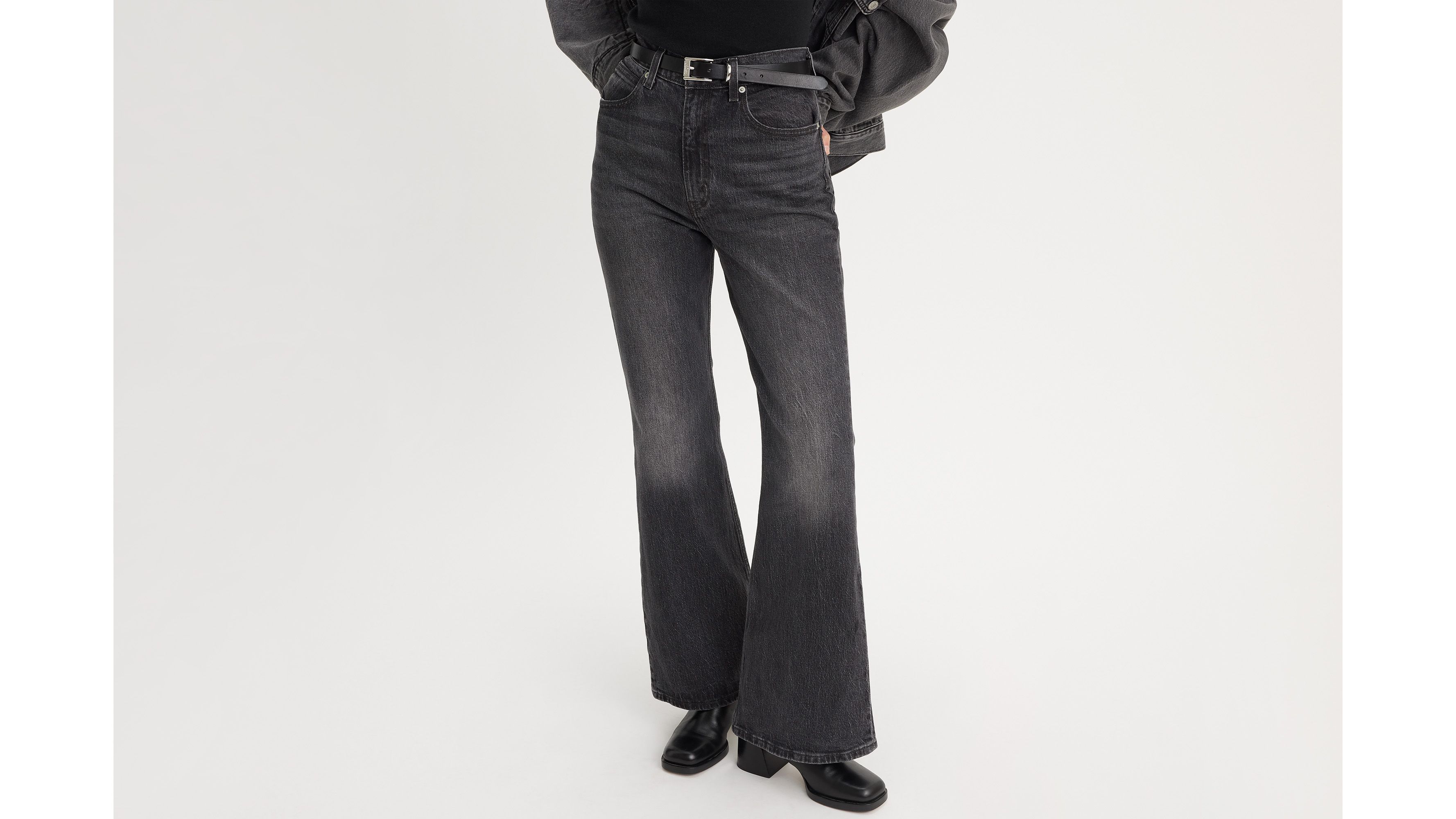 70's High Flare Women's Jeans - Dark Wash