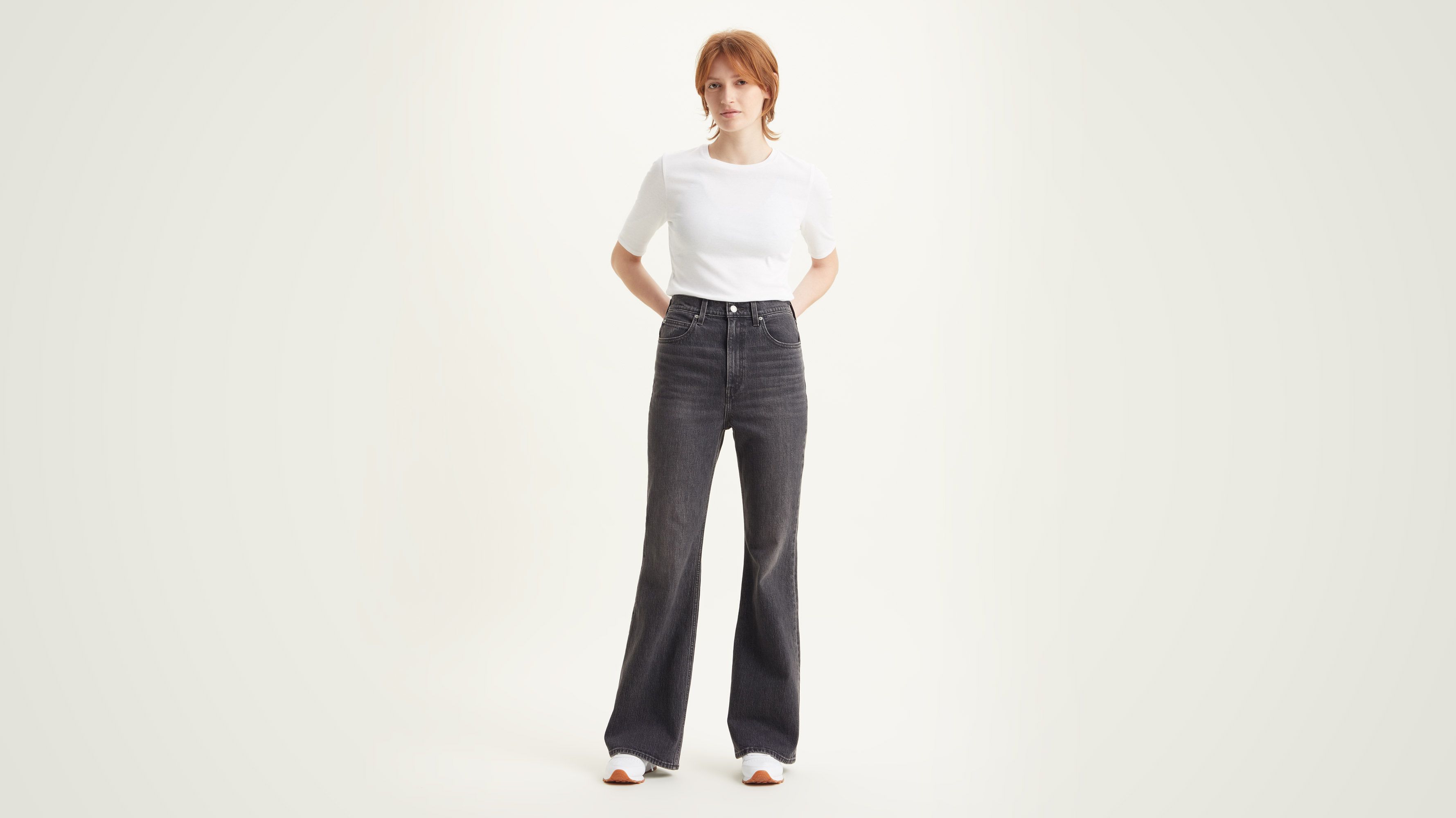 70's High Flare Jeans - Black