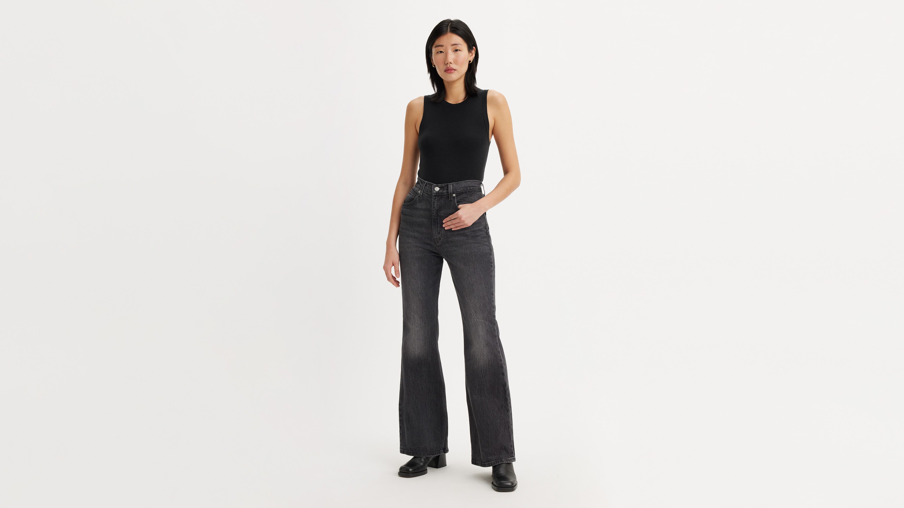 70's High Flare Women's Jeans - Black | Levi's® CA