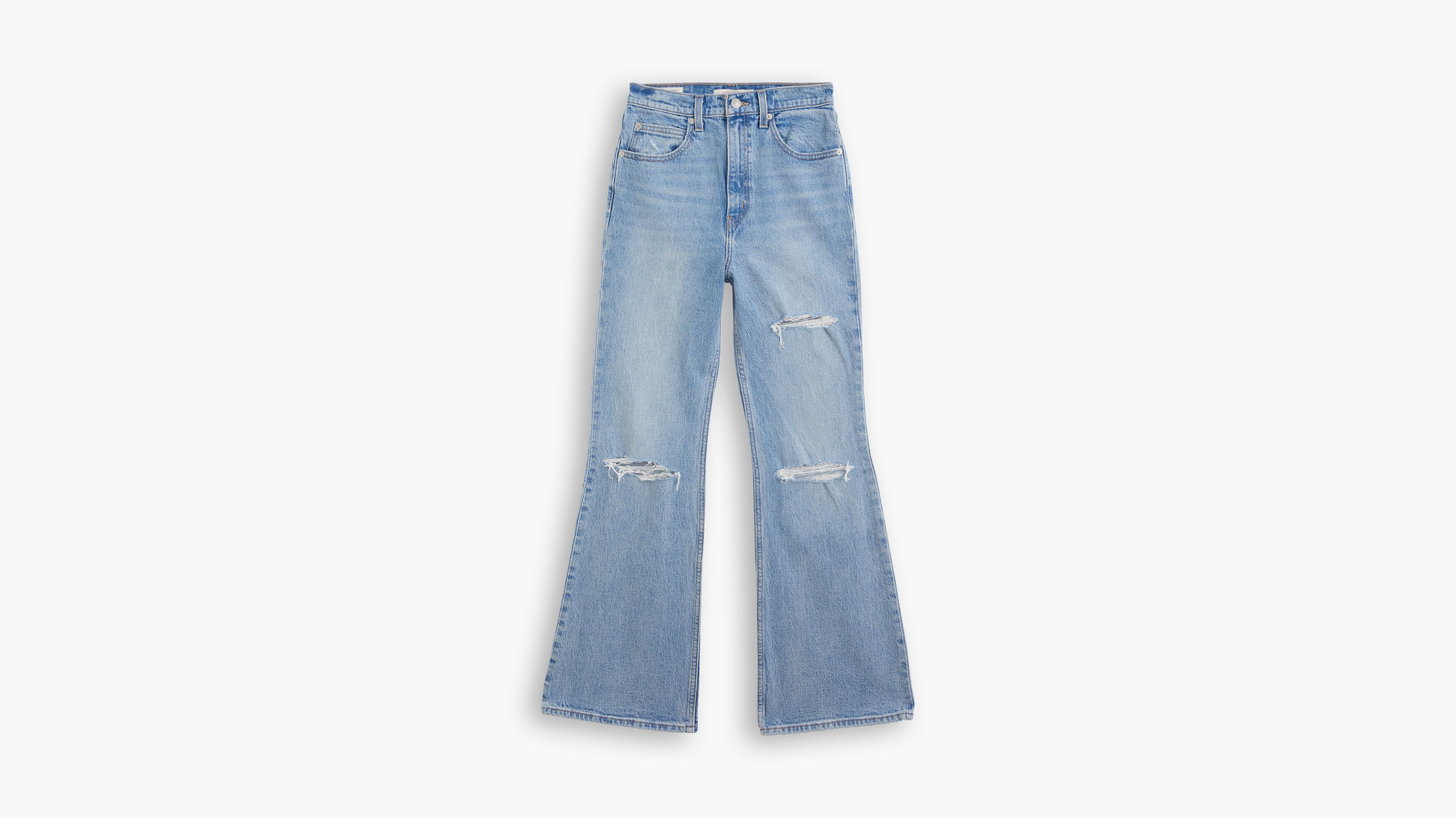 Atrevidos Light Blue 70s Hip Hugger Boot Cut Pants