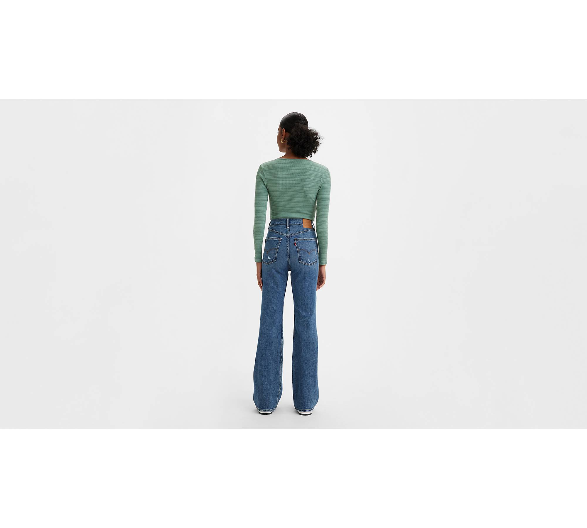 70's High Flare Jeans - Blue