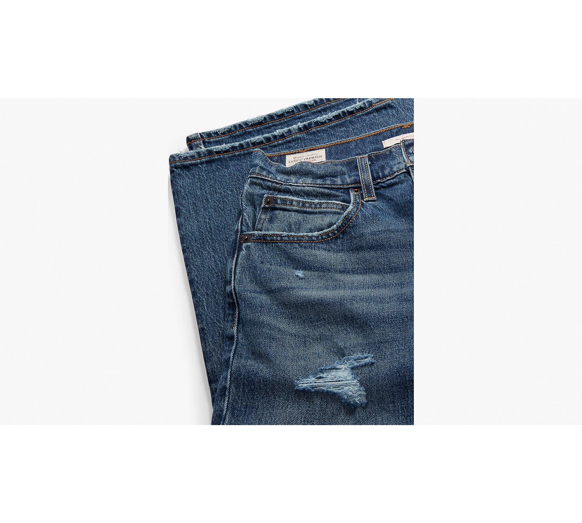 Levis 70s High Flare Wide Leg Jeans Womens 25x32 Dark Wash Premium High  Rise