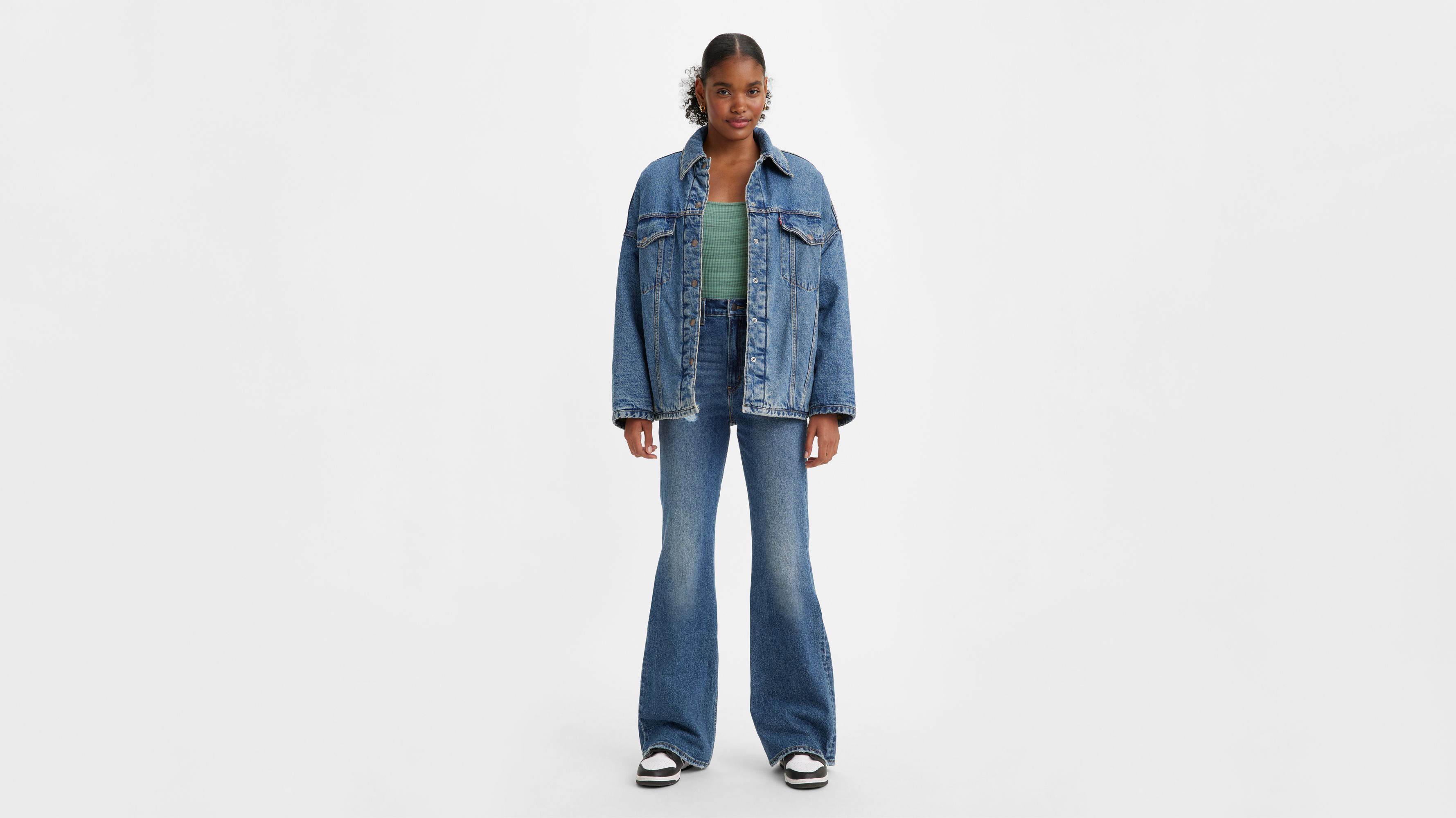 70's High Flare Jeans - Blue