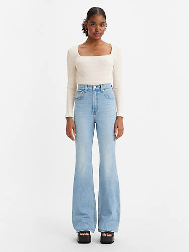 리바이스 Levi 70s High Flare Womens Jeans,Put It Back - Light Wash