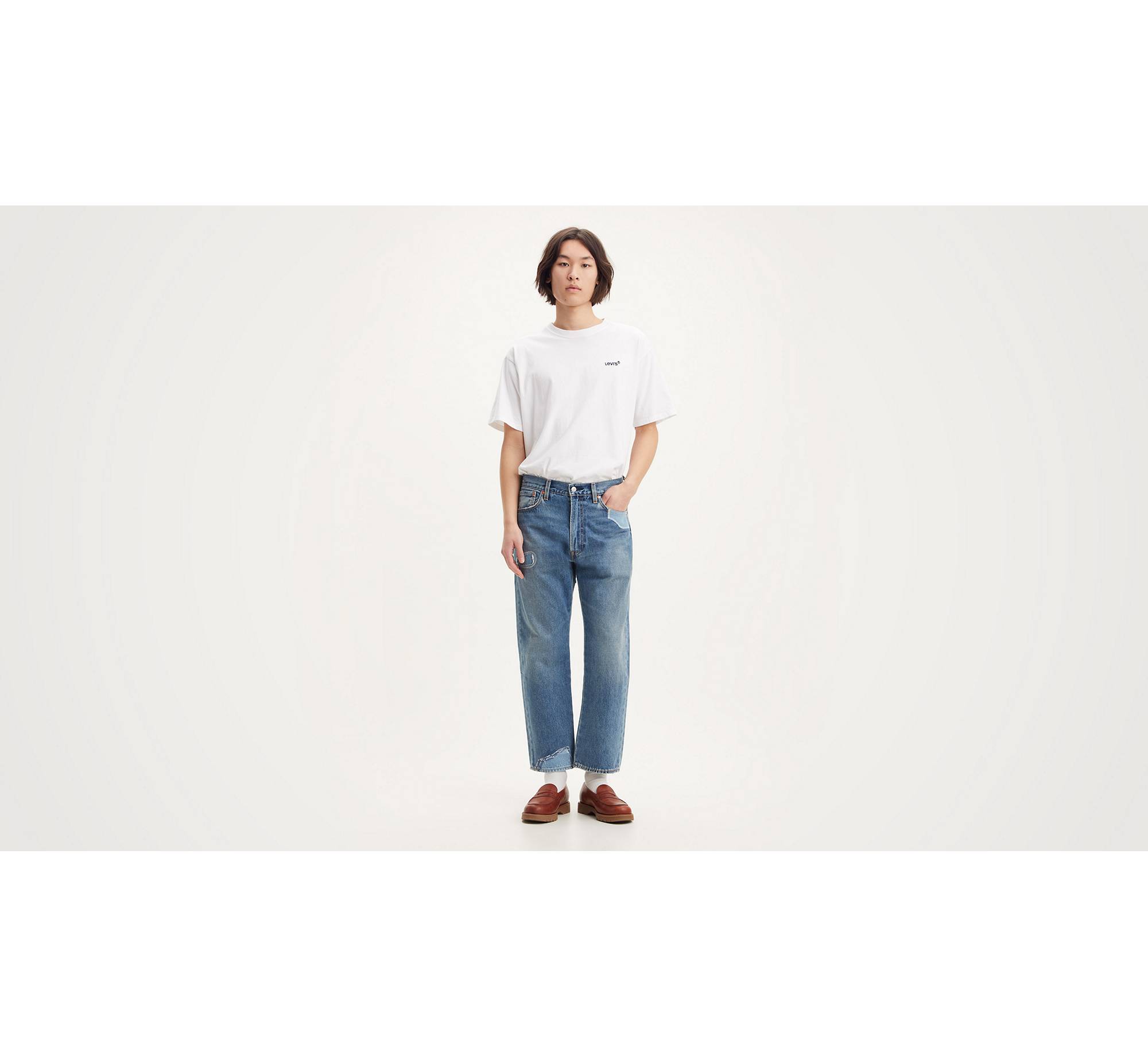 551z™ Authentic Straight Crop Jeans - Blue | Levi's® GE