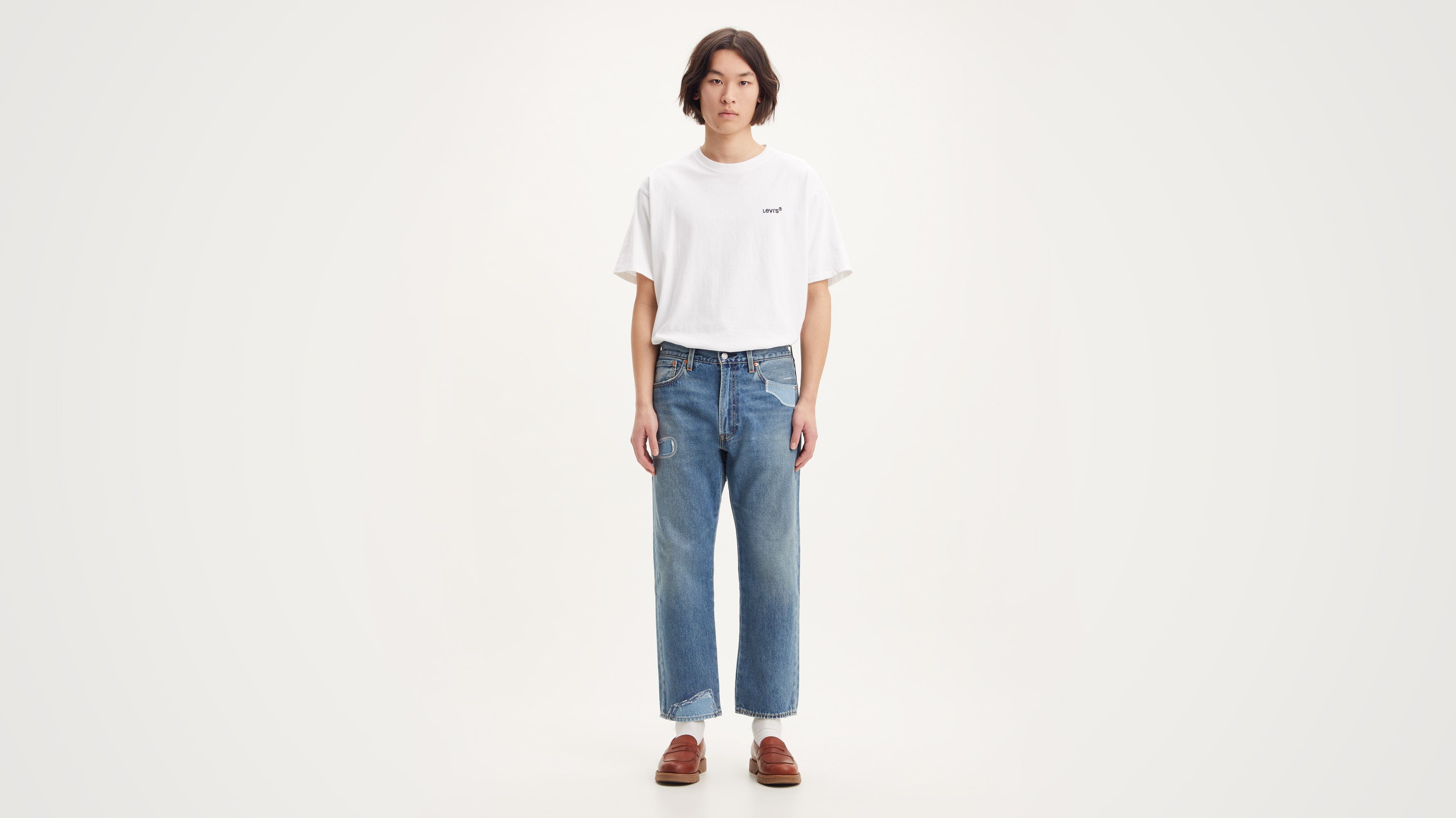 551z™ Authentic Straight Crop Jeans - Blue | Levi's® GB