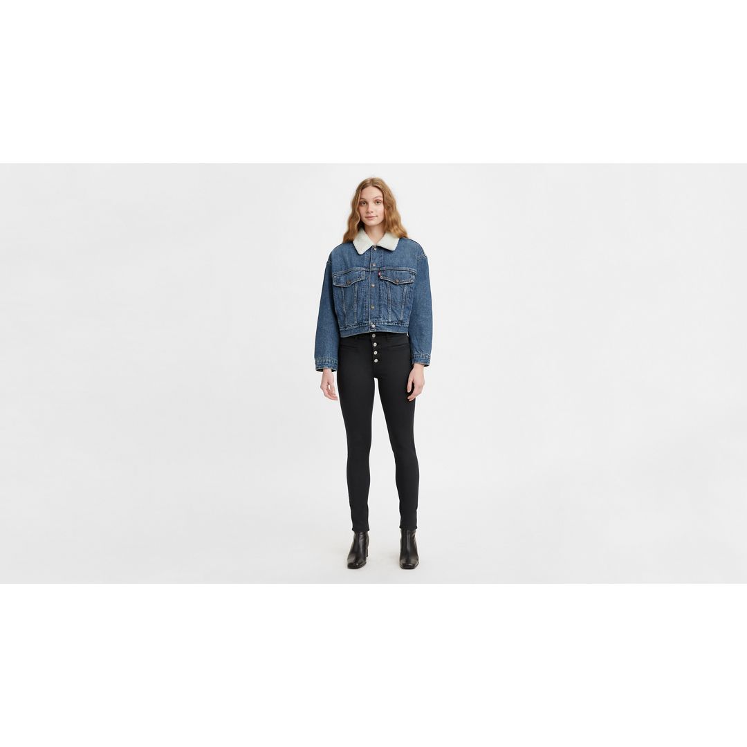 Levi's 721 High Rise Skinny Exposed Button Twill Pants Jeans