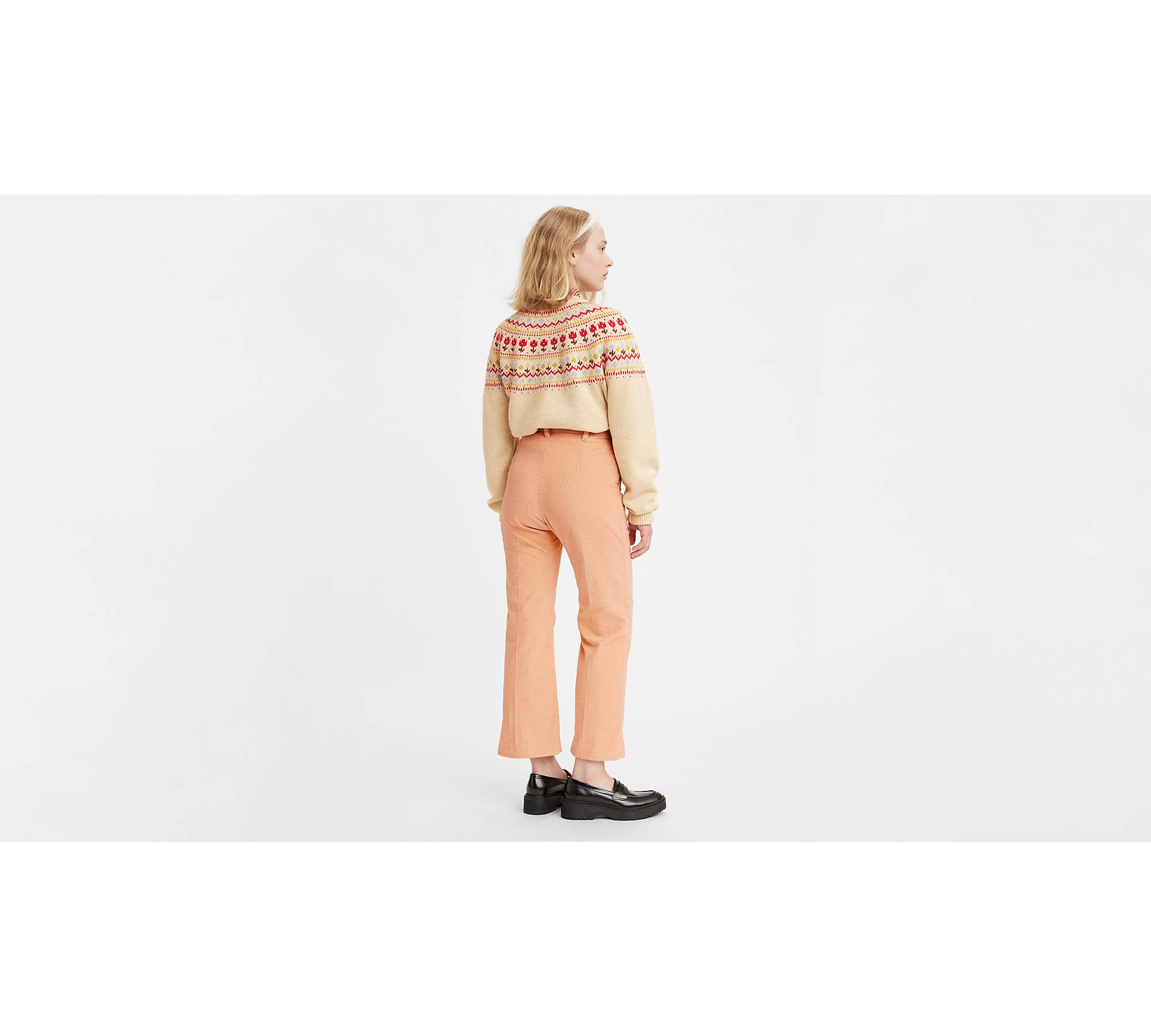 Women Fleece Lined Pants Warm Vintage Corduroy Trousers Loose