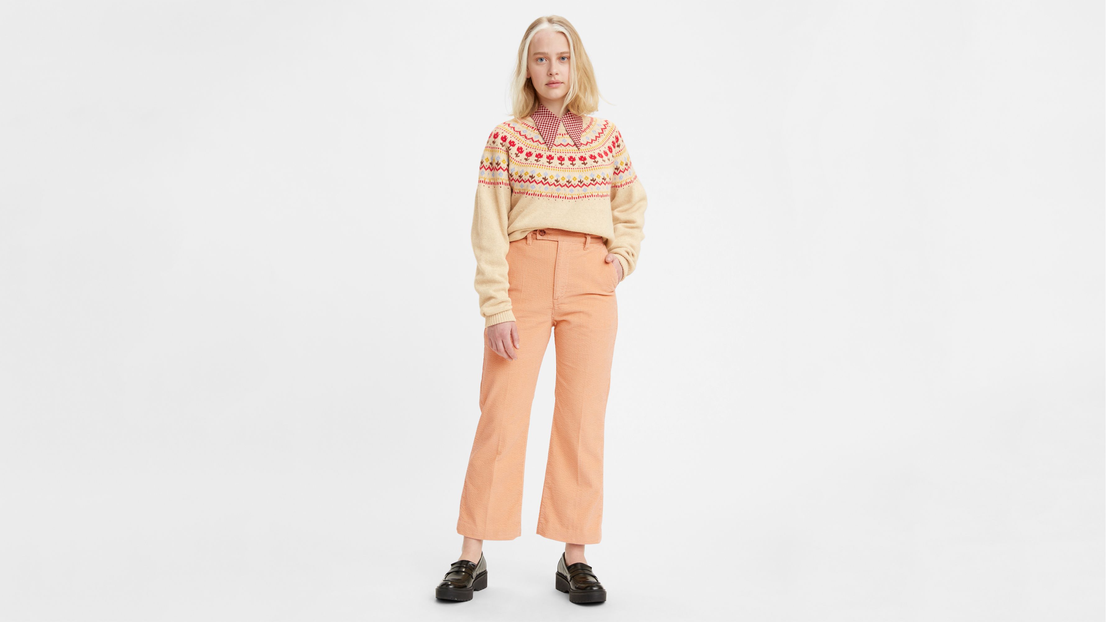Math Club Flare Trousers - Yellow
