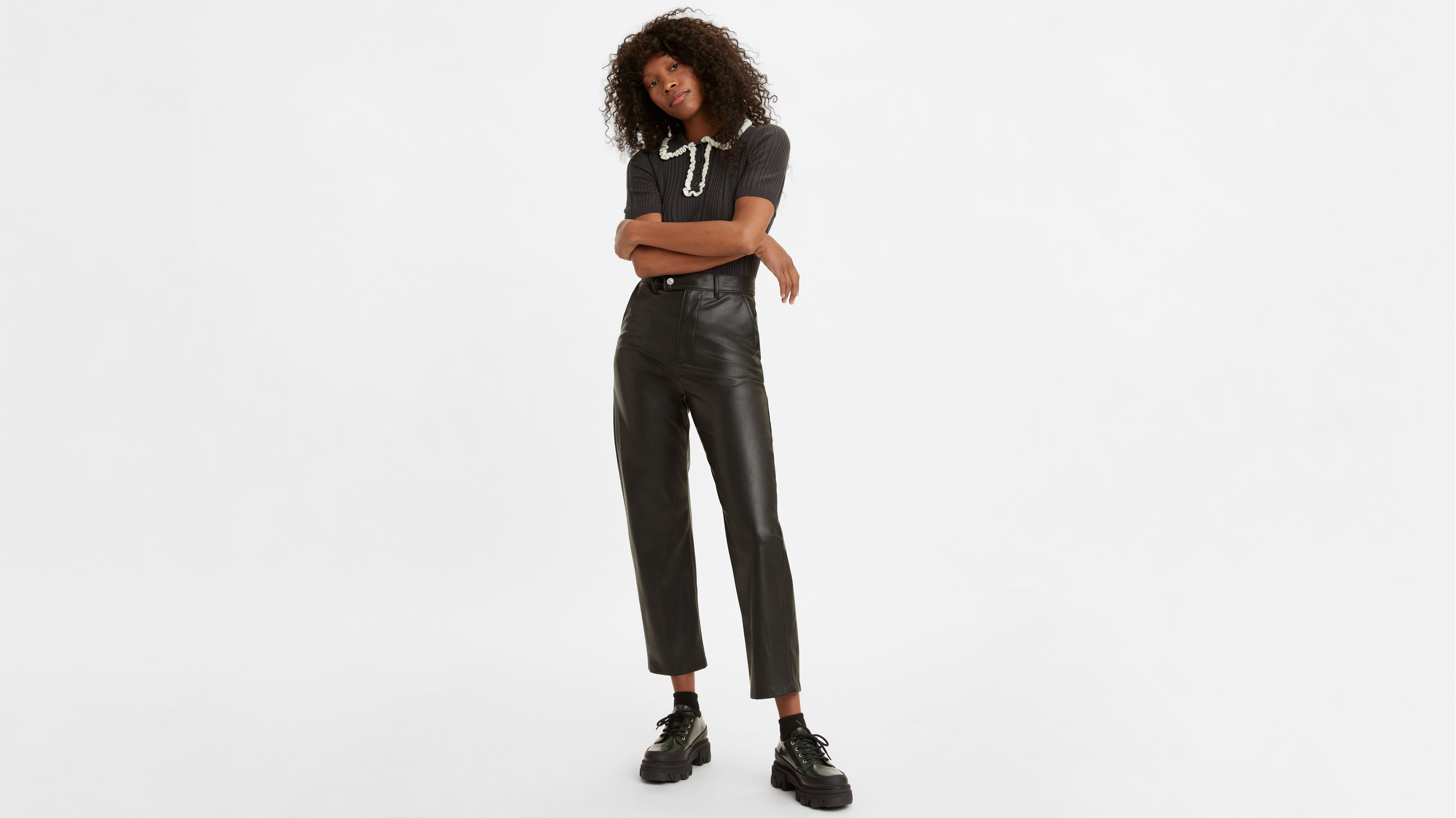 Levi's Math Club Faux Leather Pants - Trouser Pants - Slacks - Lulus