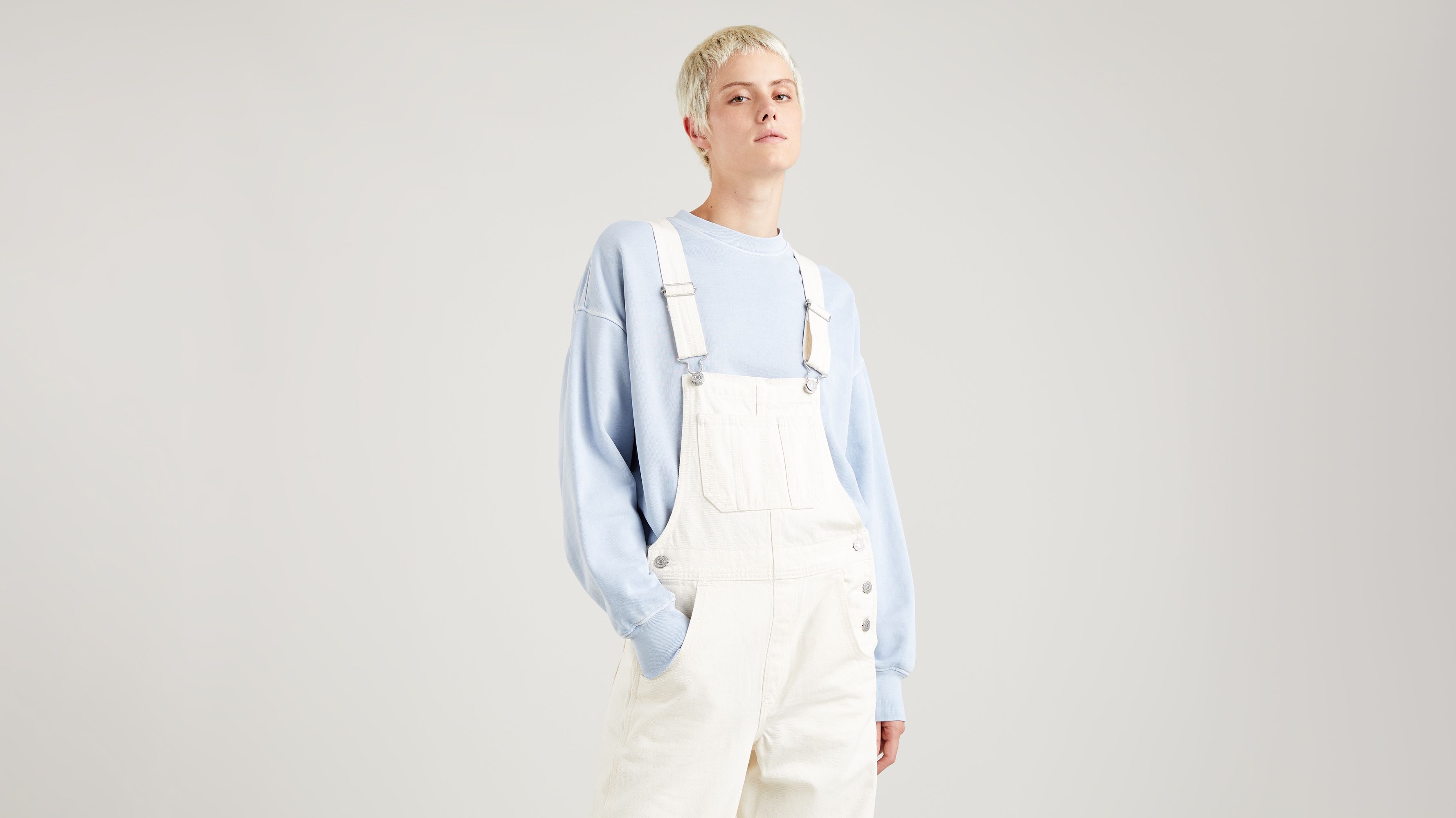 Utility Loose Denim Overall - White | Levi's® SI