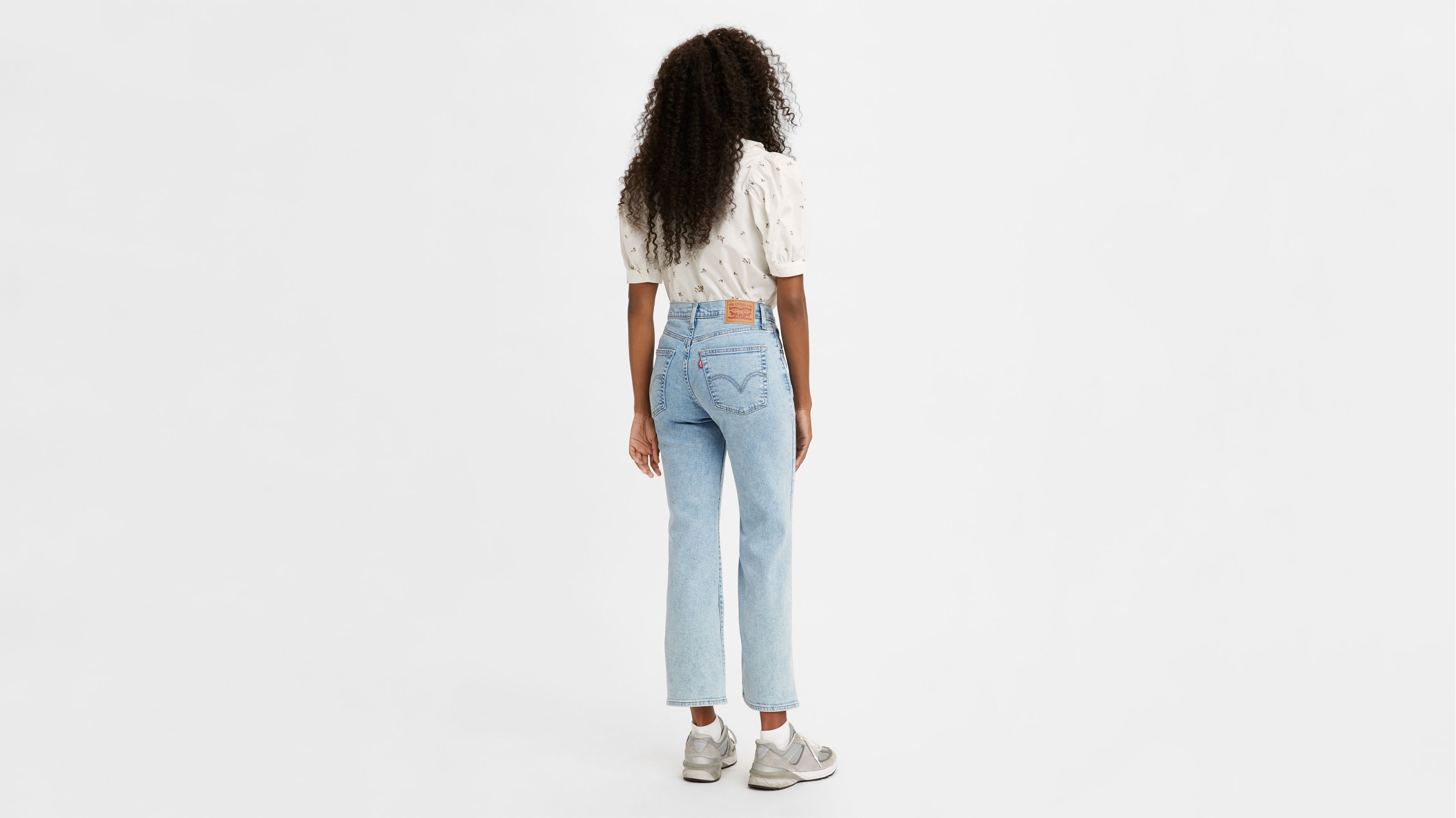 high rise flare crop jeans