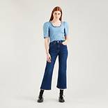 High Waisted Cropped Flare Jeans 5