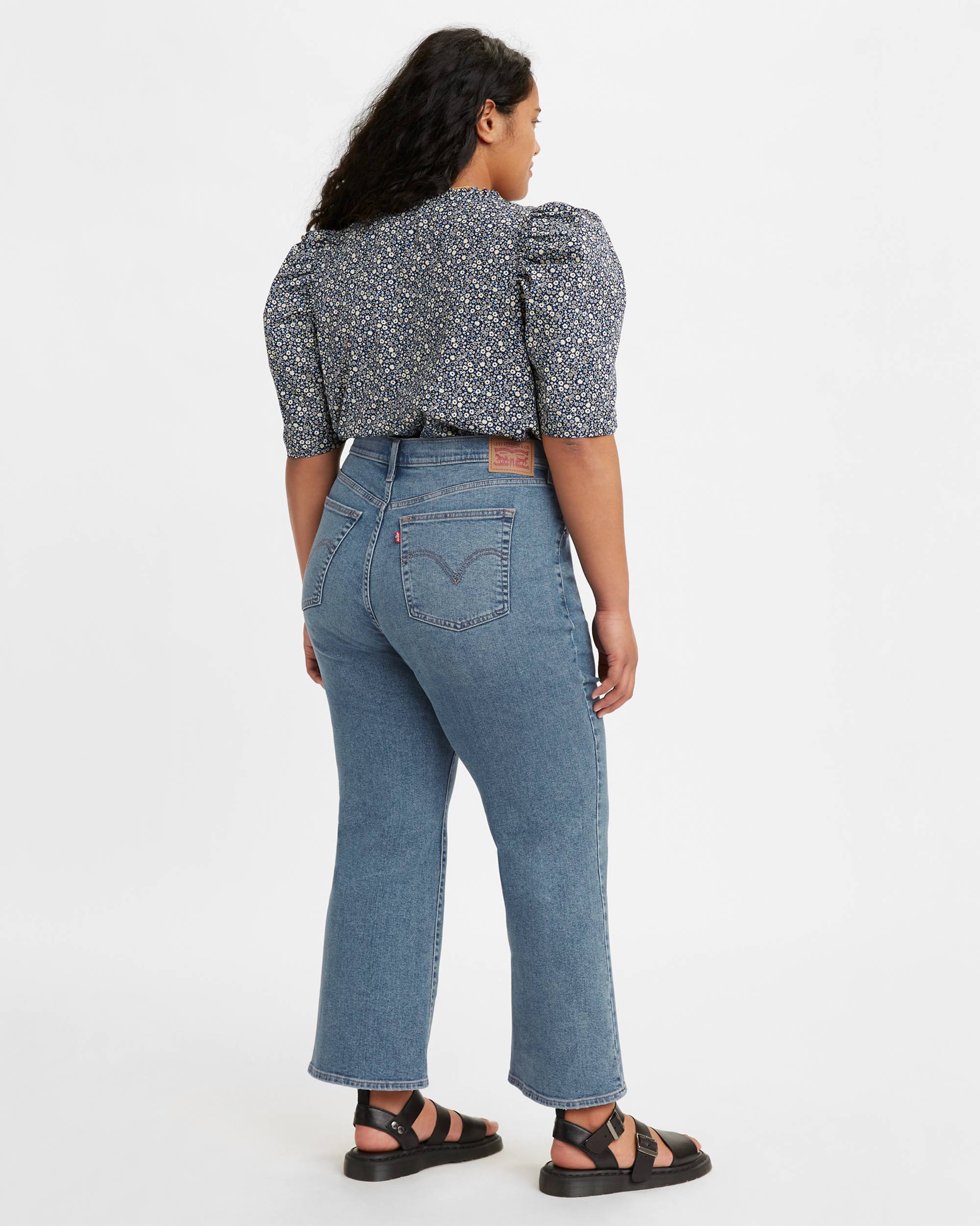 High Rise Cropped Flare Women's Jeans (plus Size) - Medium High Rise Cropped Flare Women's Jeans (plus Size) - Medium