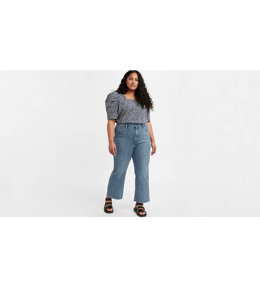 High Rise Cropped Flare Women's Jeans (plus Size) - Medium Wash | Levi ...