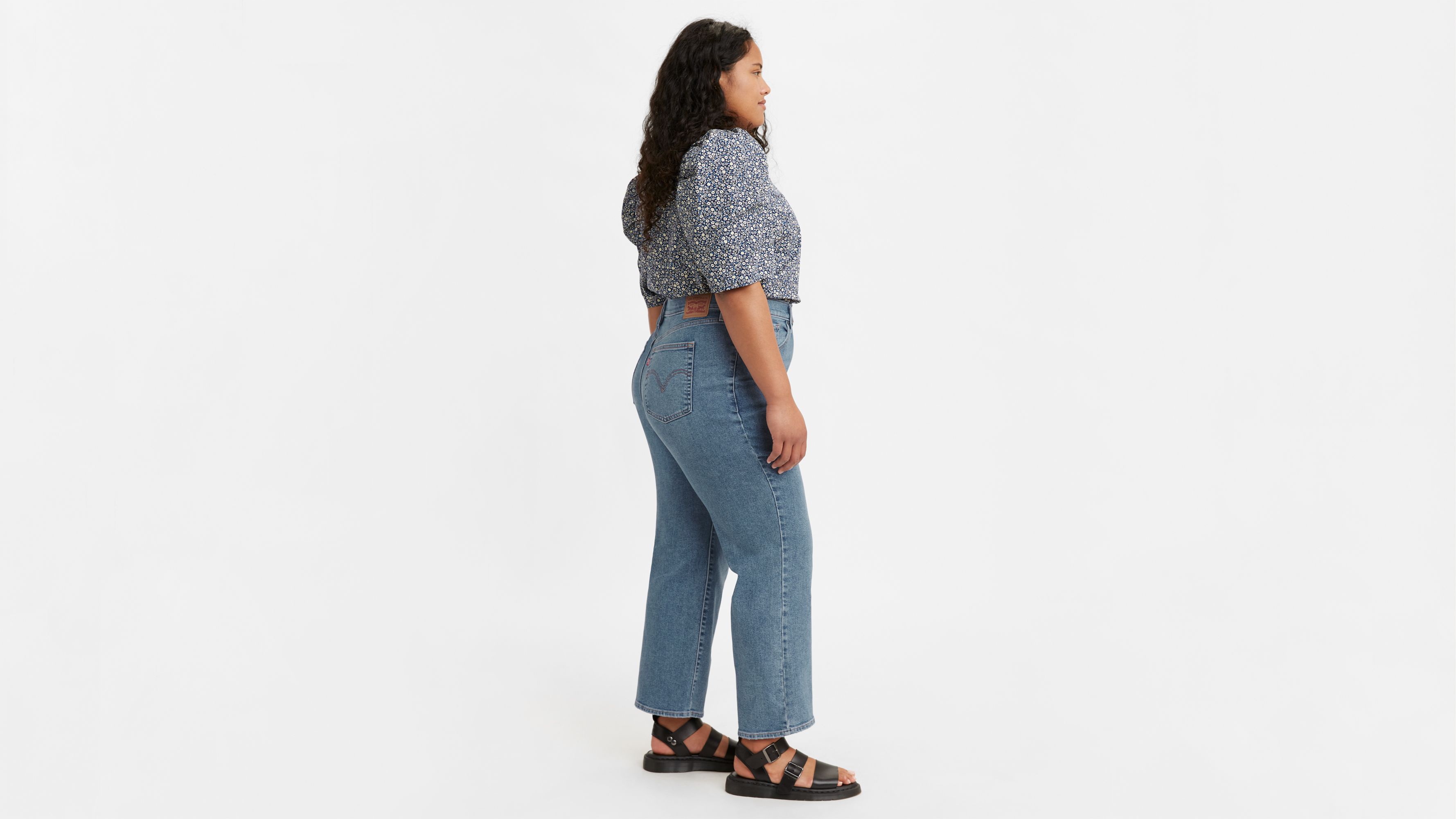 High Rise Cropped Flare Women's Jeans (Plus Size) 3