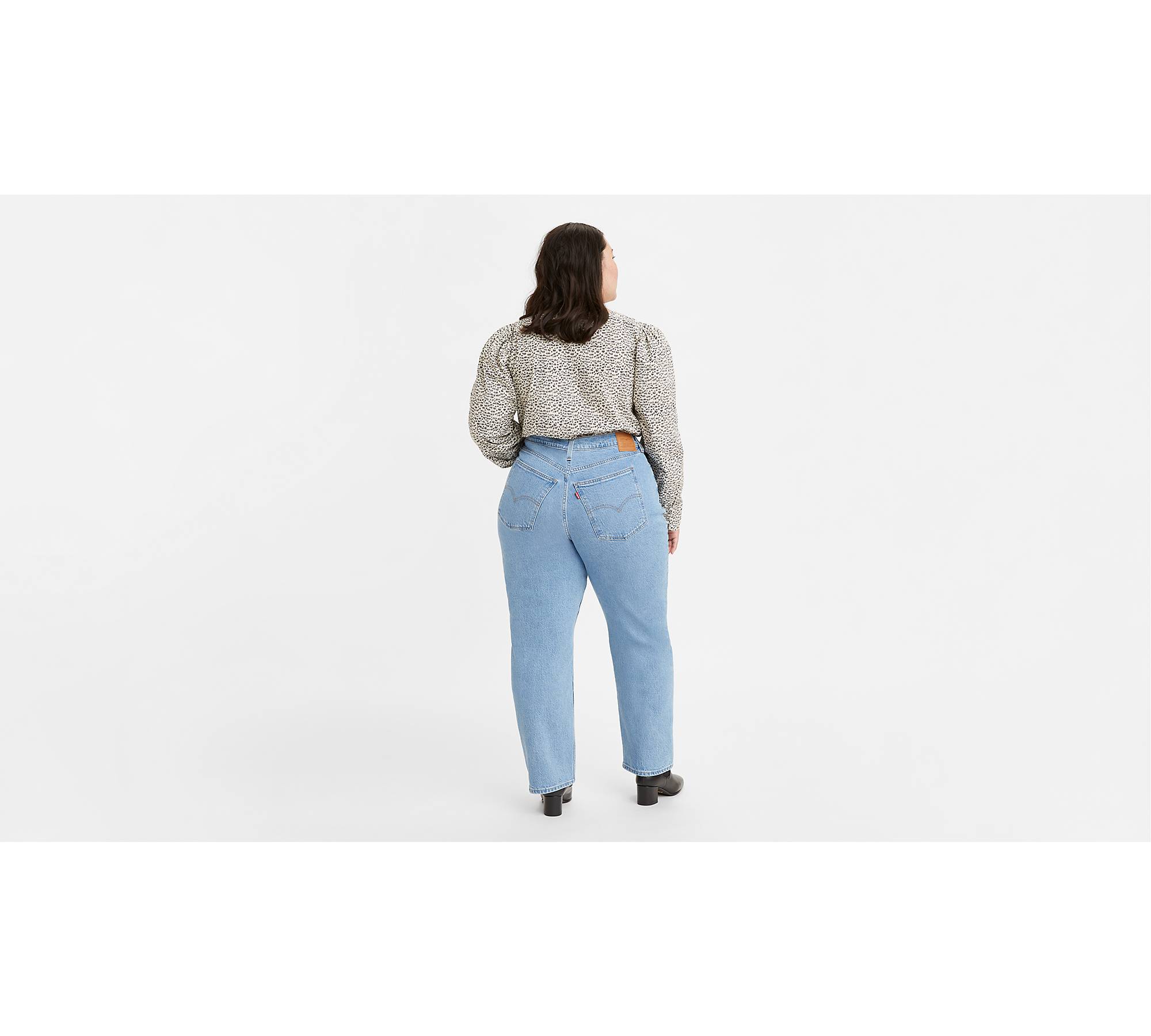 70's High Rise Straight Fit Women's Jeans (plus Size) - Medium Wash