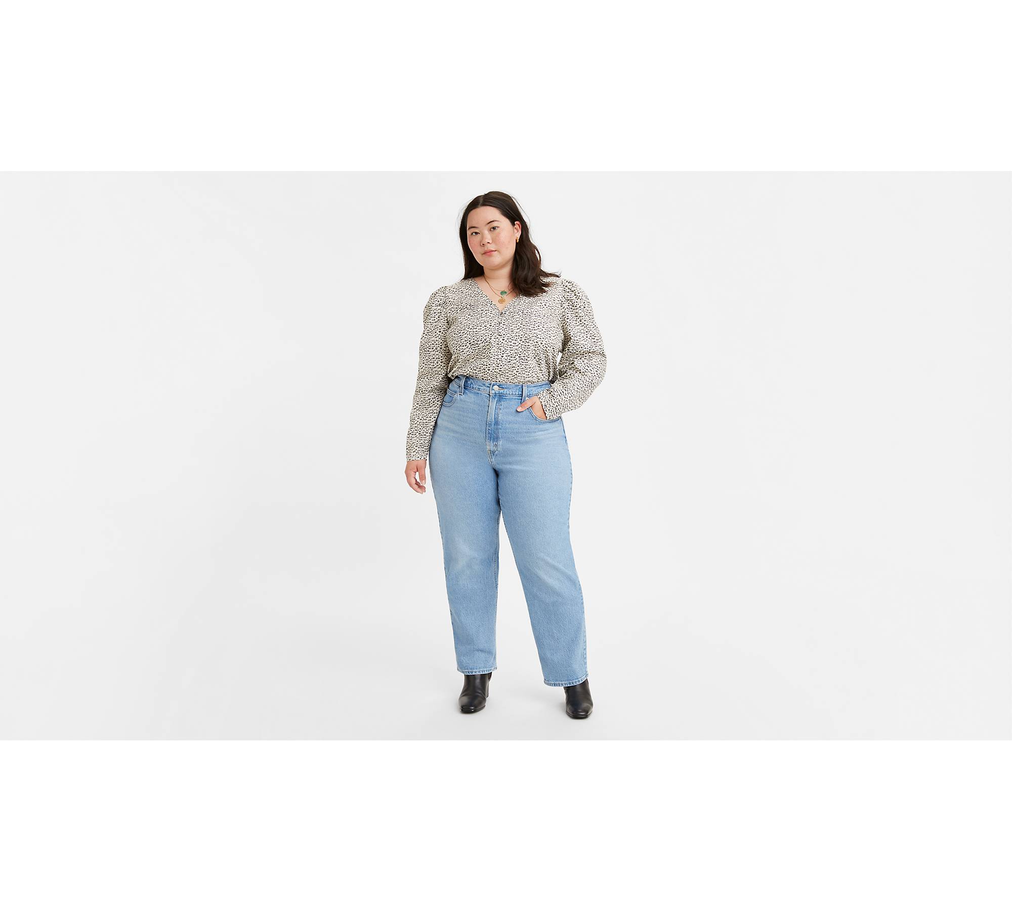 70's High Straight Jeans (Plus) 1