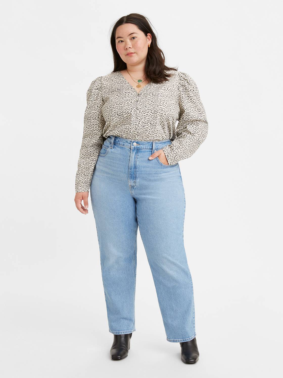 70's High Straight Jeans (Plus) 1
