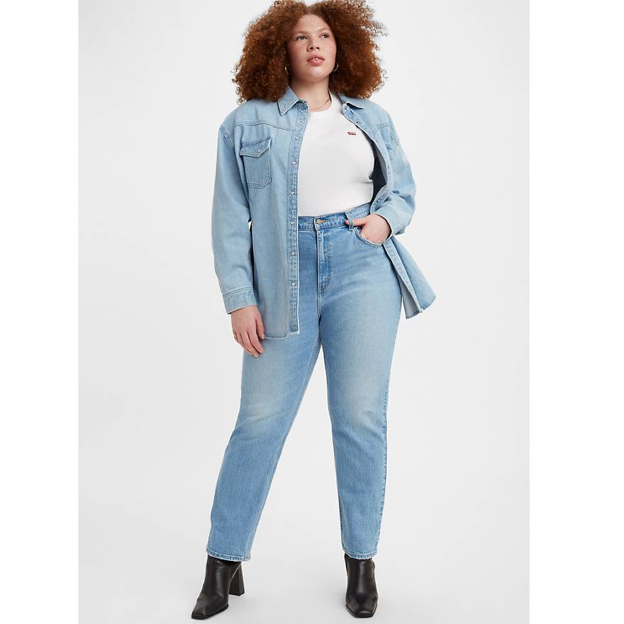 70's High Slim Straight Women's Jeans (Plus Size) 1