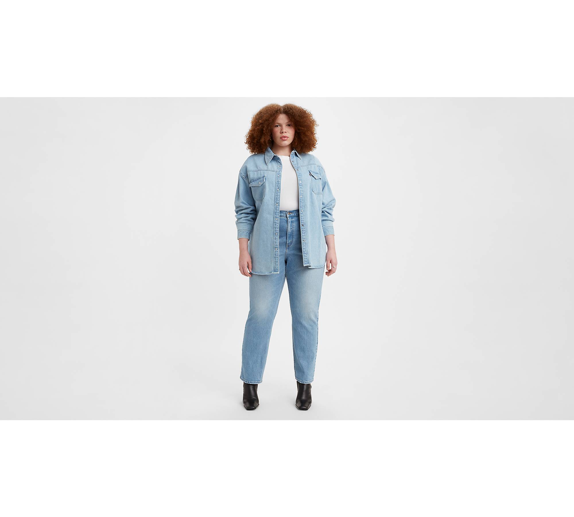 70's High Slim Straight Women's Jeans (plus Size) - Medium Wash | Levi ...