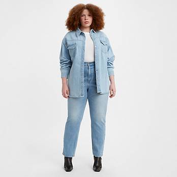 70's High Slim Straight Women's Jeans (Plus Size) 2