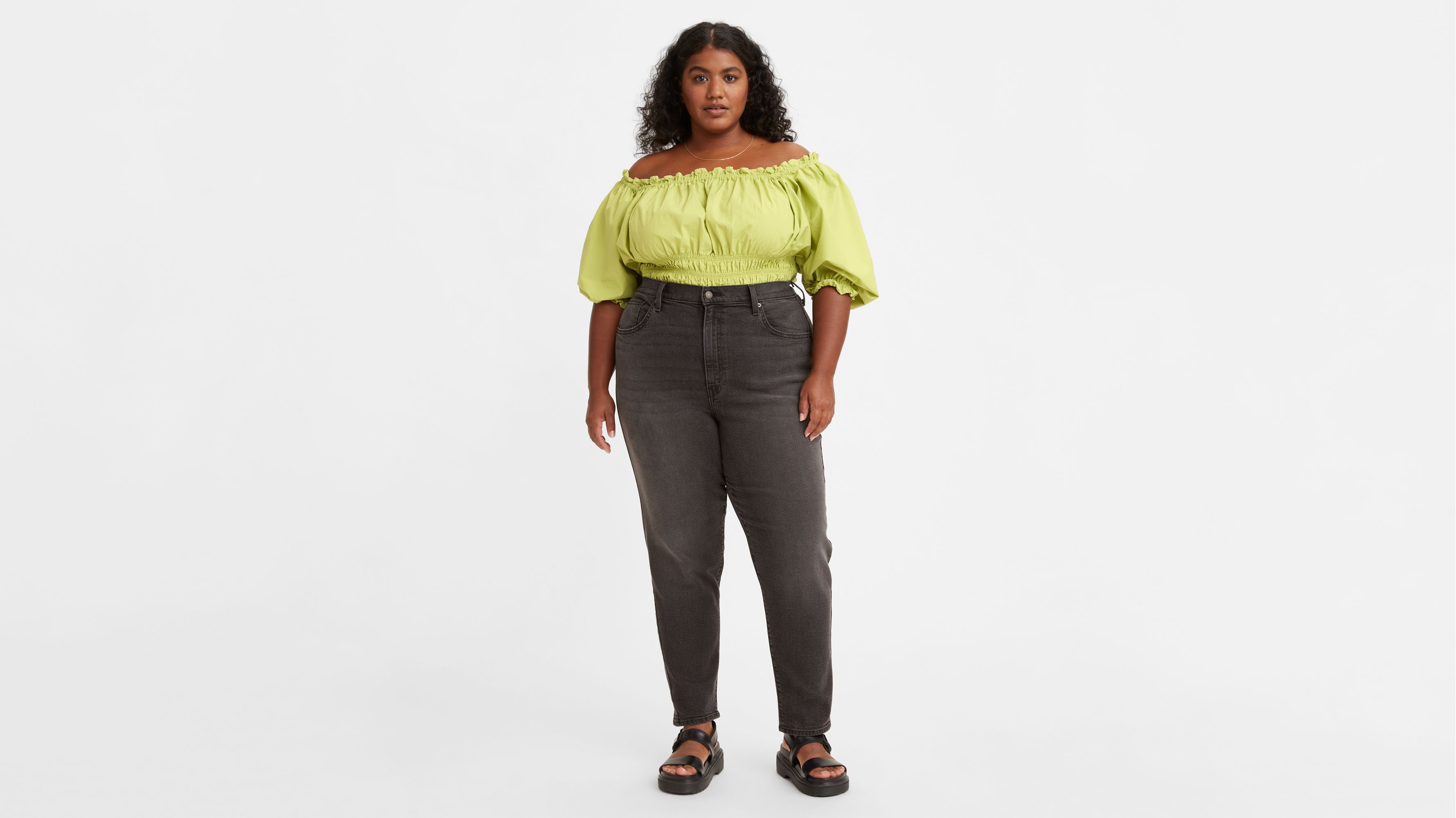 High Waisted Mom Jeans (plus) - Black | Levi's® IT